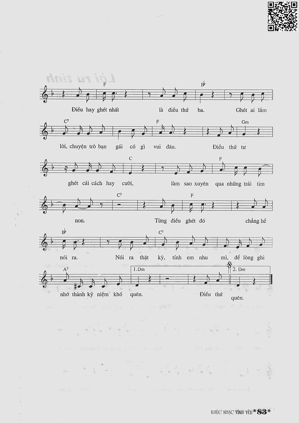 Page 2 of Sheet music PDF Lời nhắn nhủ dễ thương - Nguyễn Ngọc Thiện