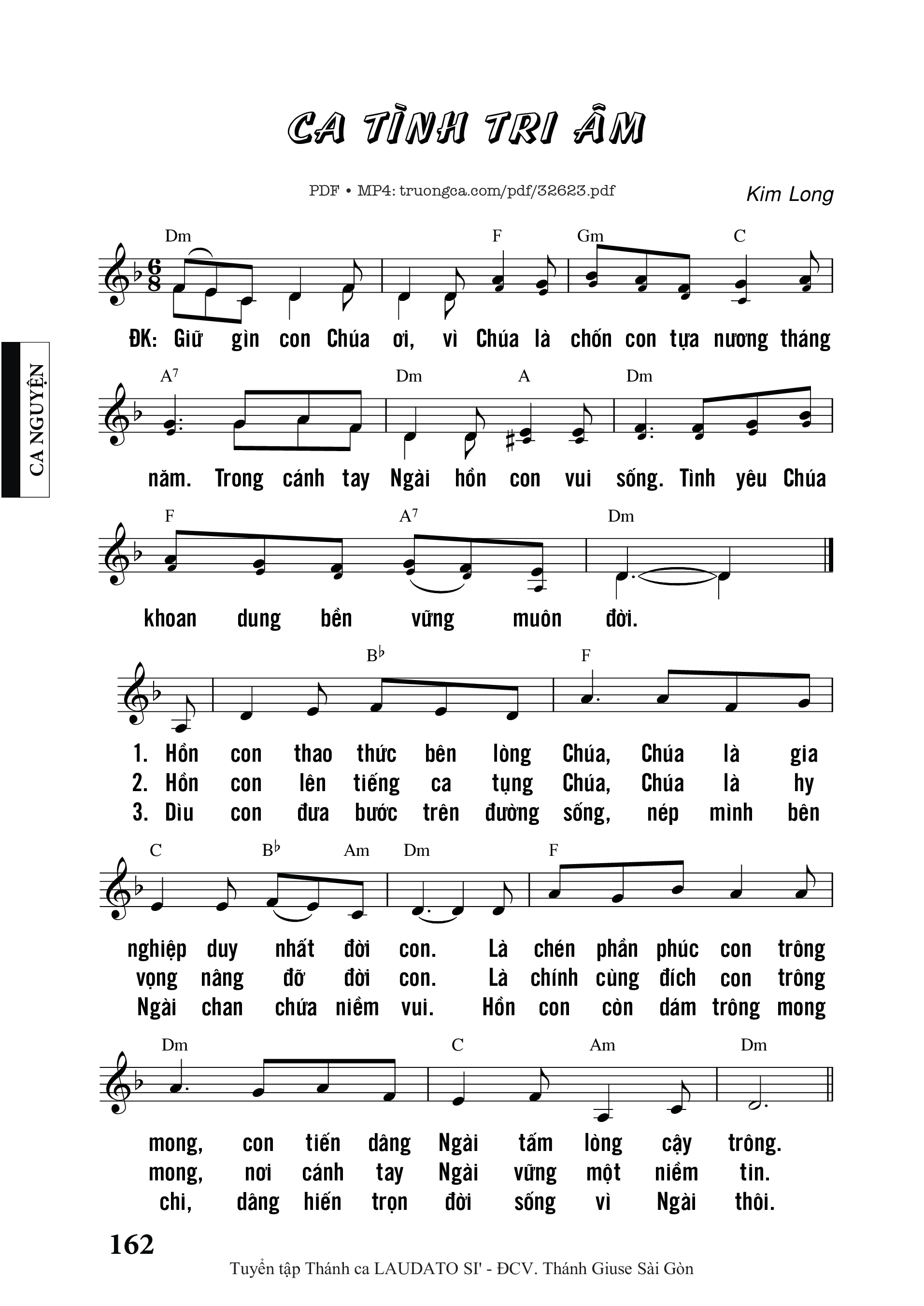 Sheet PDF of Ca Tình Tri Ân