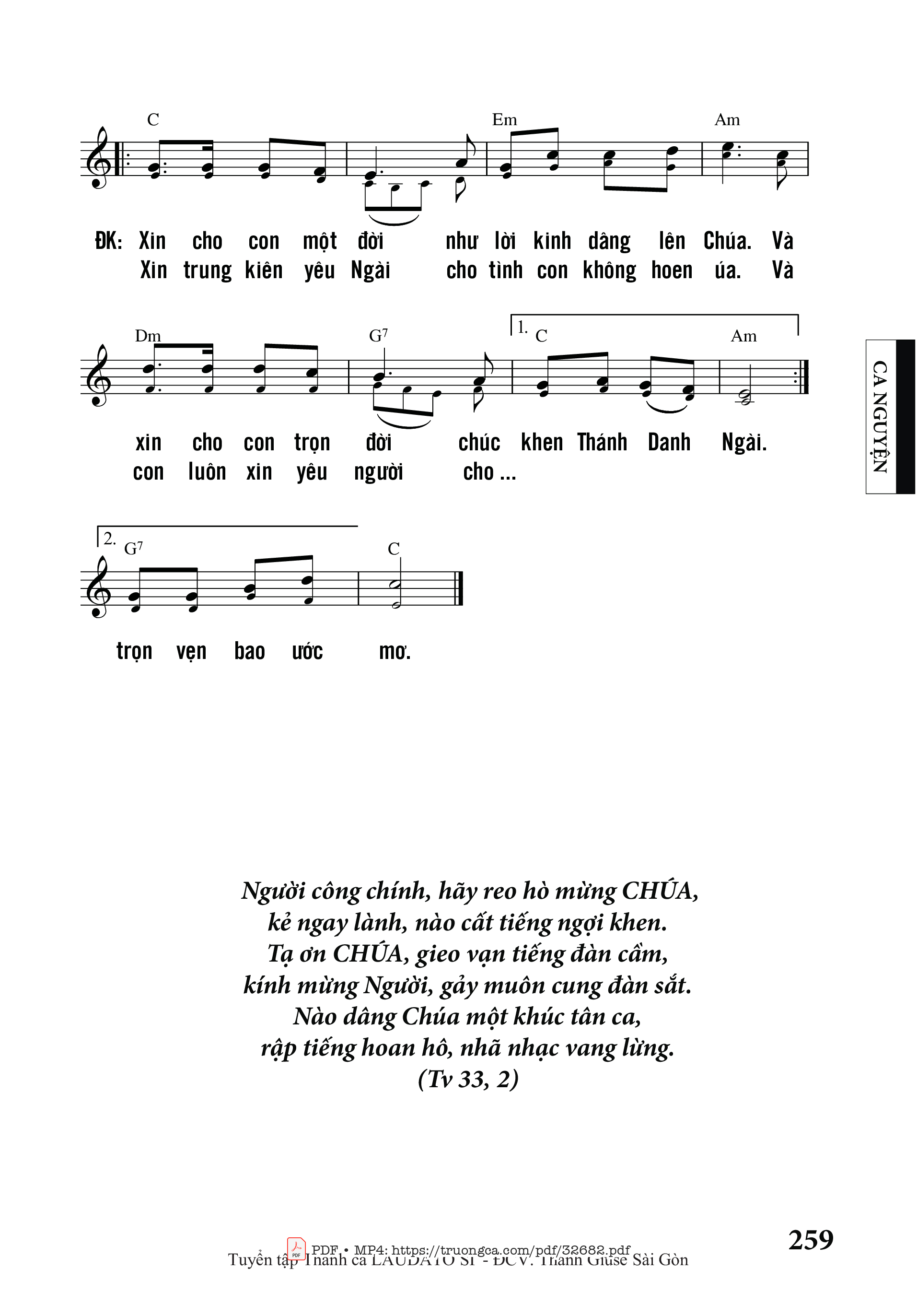 Page 2 of Sheet music PDF Kinh Nguyện Con Dâng - Nguyễn Duy