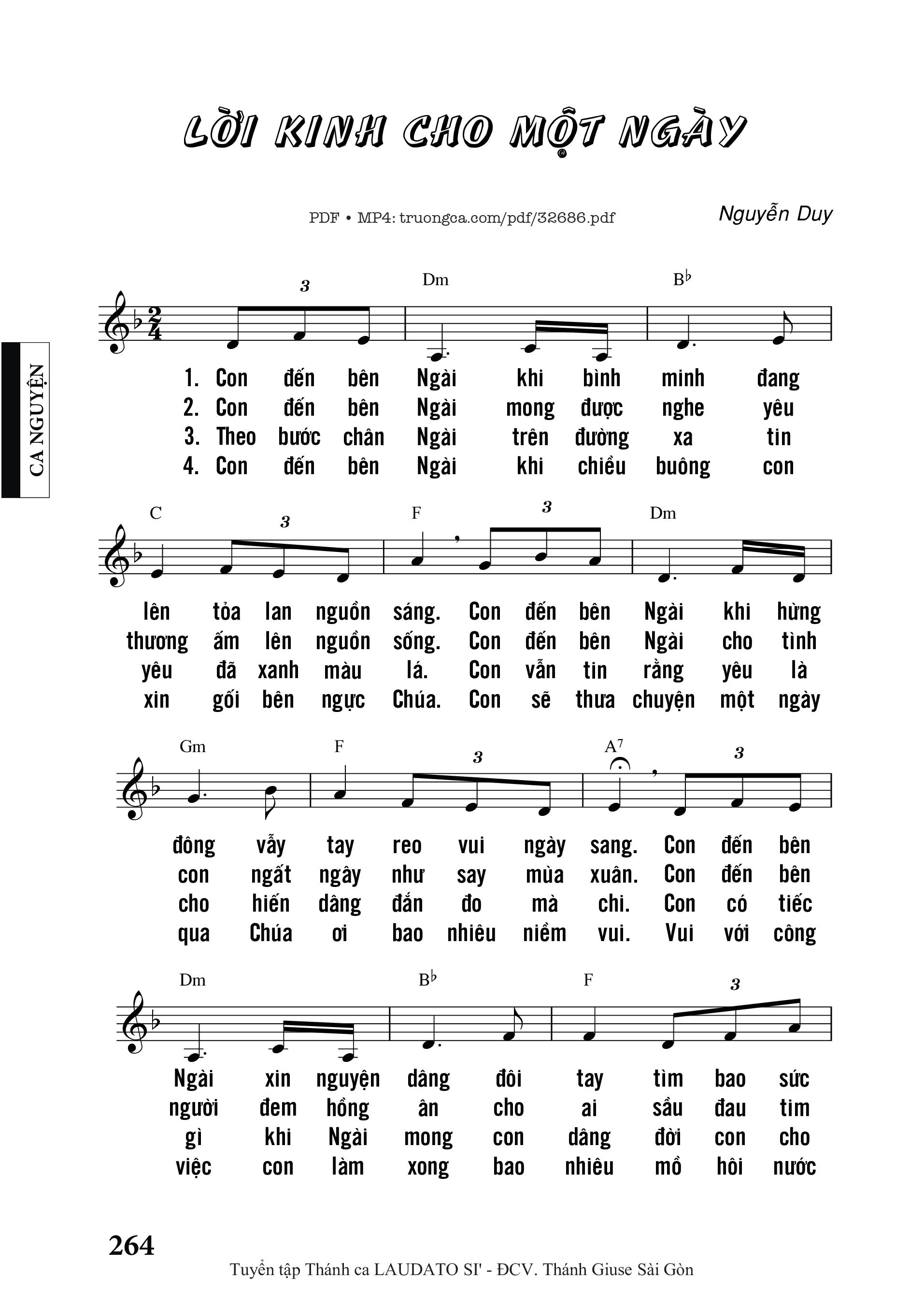 Page 1 of Sheet music PDF Lời Kinh Cho Một Ngày - Nguyễn Duy
