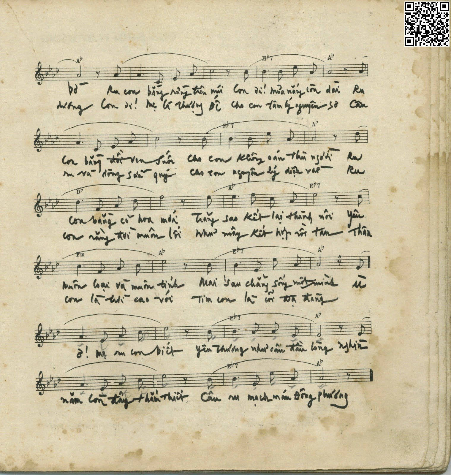 Page 2 of Sheet music PDF Lời ru bú mớm nâng niu - Phạm Duy