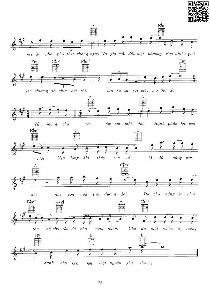Page 2 of Sheet music PDF Lời ru cho con - Xuân Phương