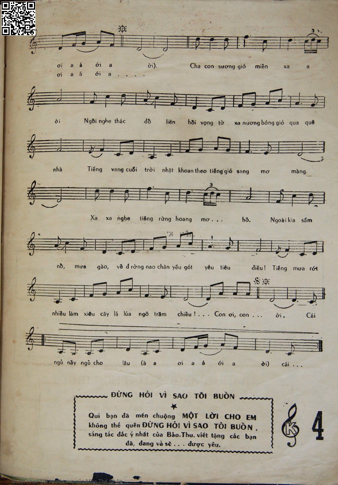 Page 3 of Sheet music PDF Lời ru của mẹ - Mặc Thế Nhân