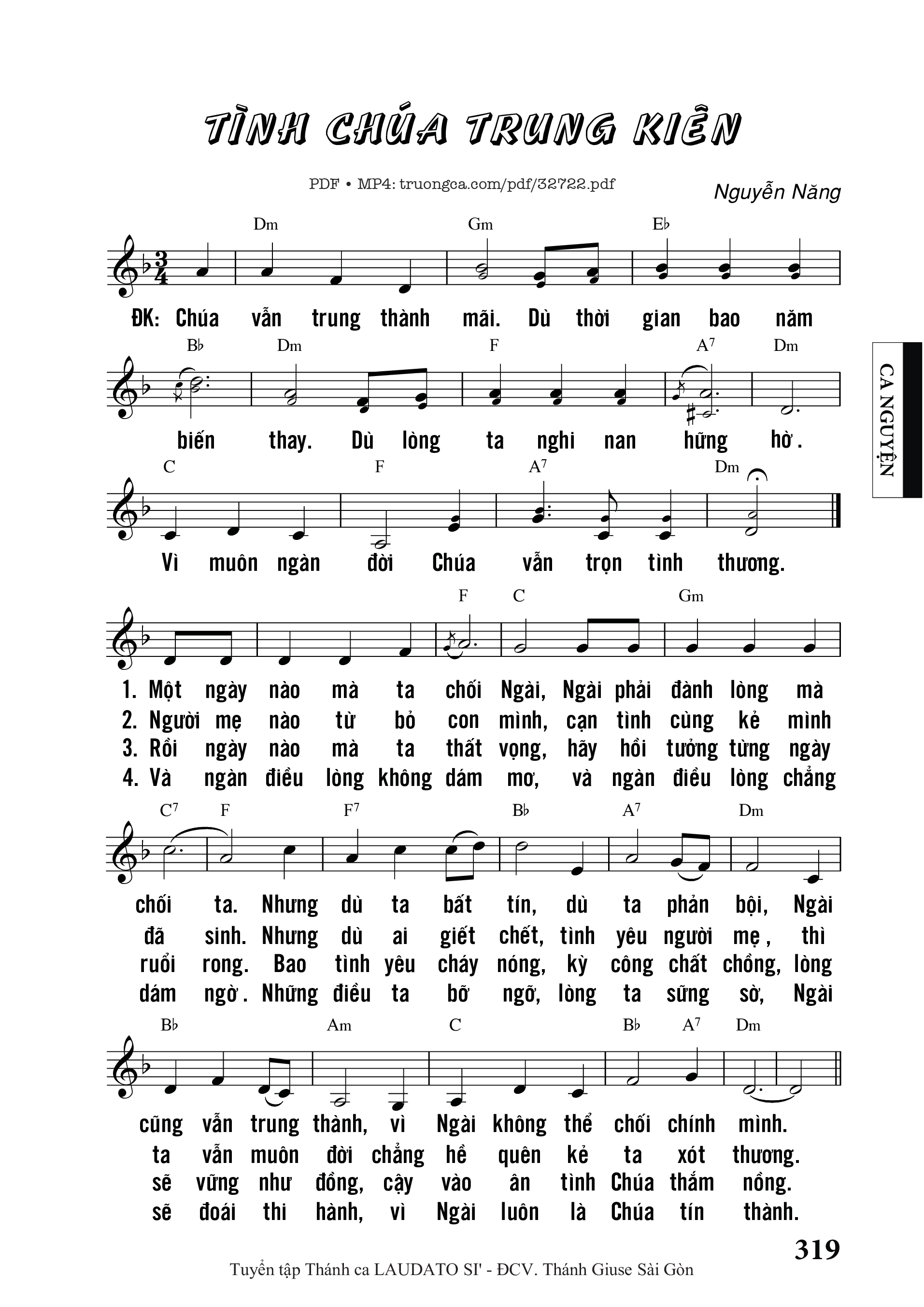 Sheet PDF of Tình Chúa Trung Kiên