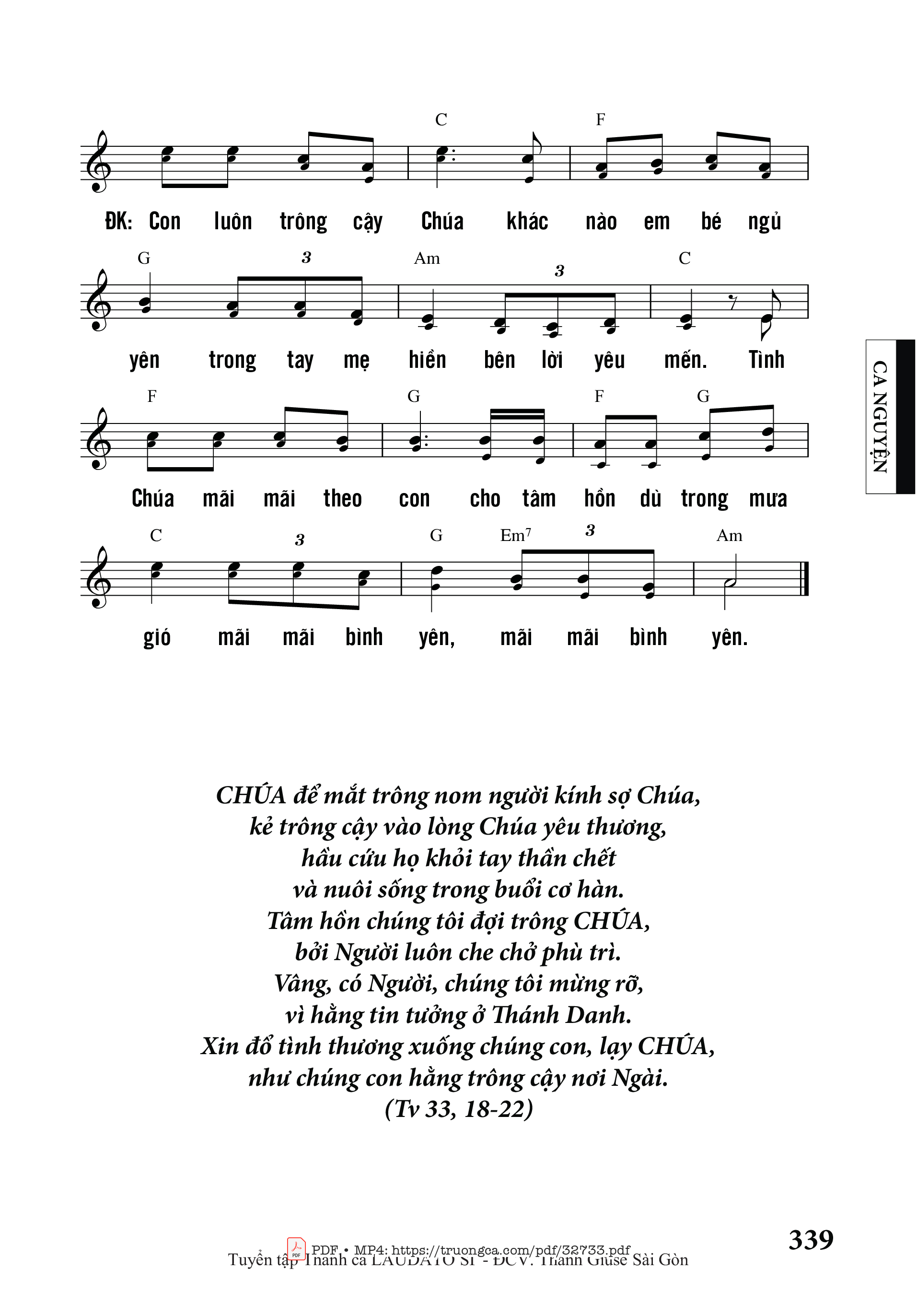 Page 2 of Sheet music PDF Trông Cậy Chúa - Nguyễn Duy & Phanxicô