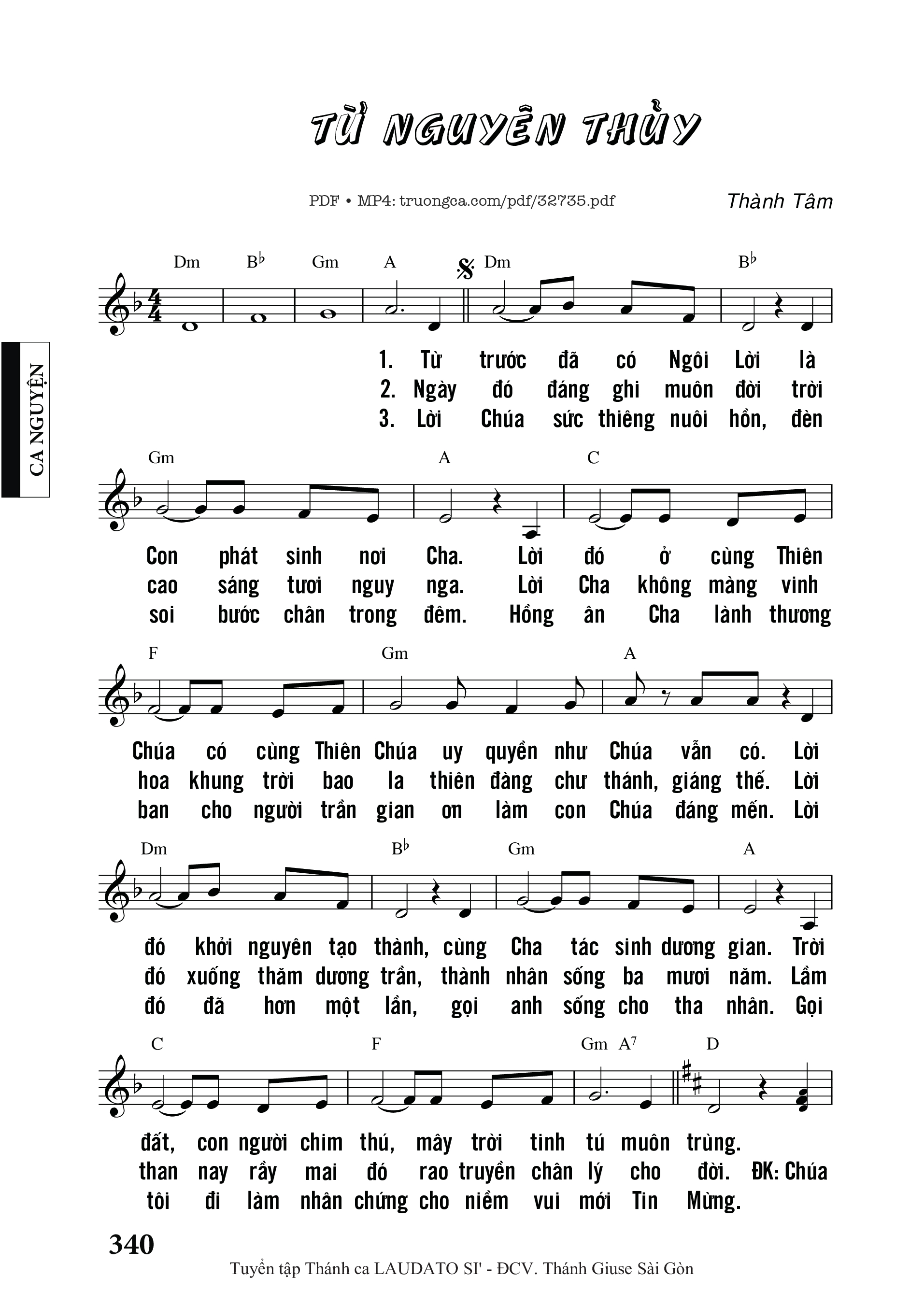 Sheet PDF of Từ Nguyên Thủy