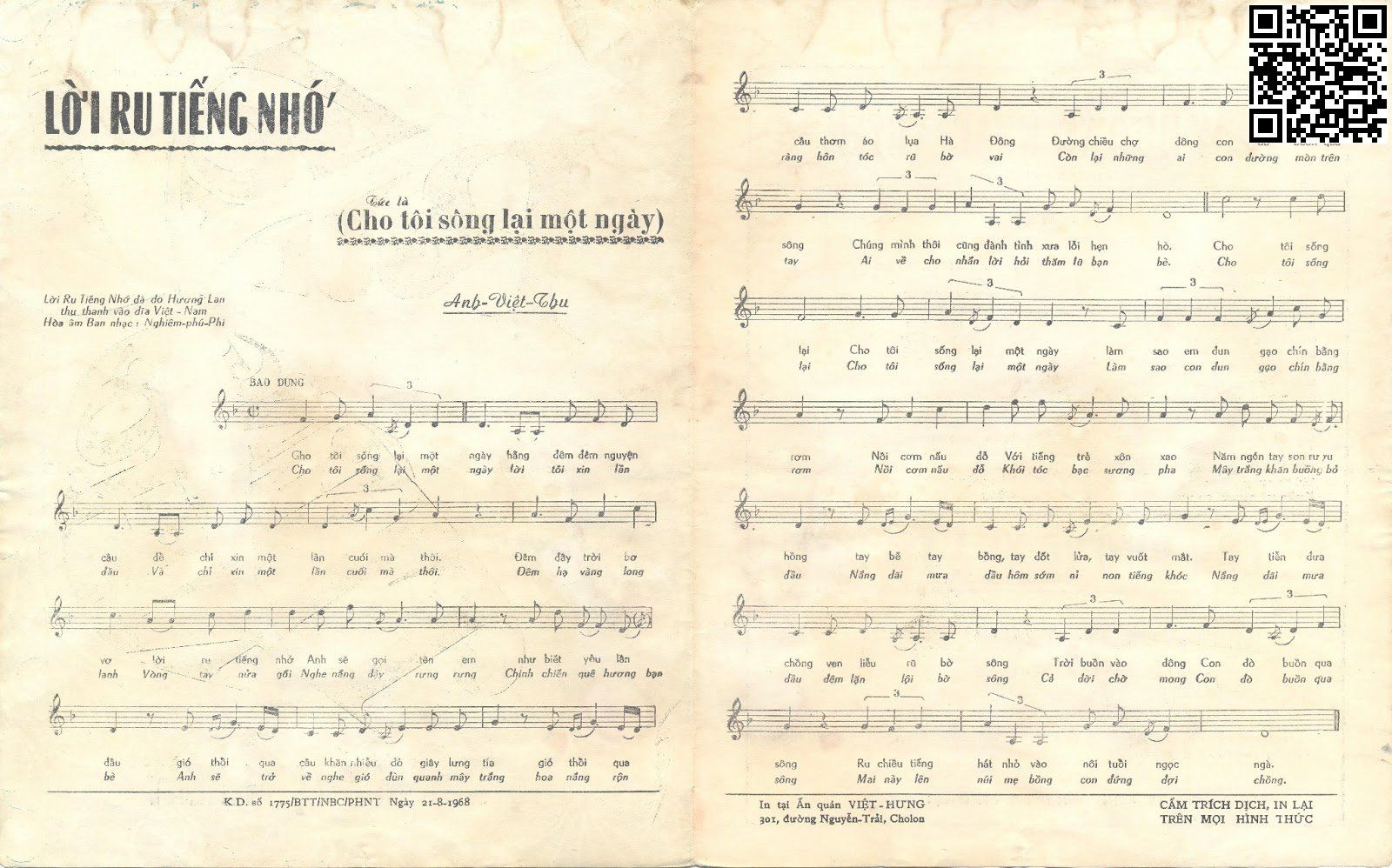 Page 2 of Sheet music PDF Lời ru tiếng nhớ - Anh Việt Thu