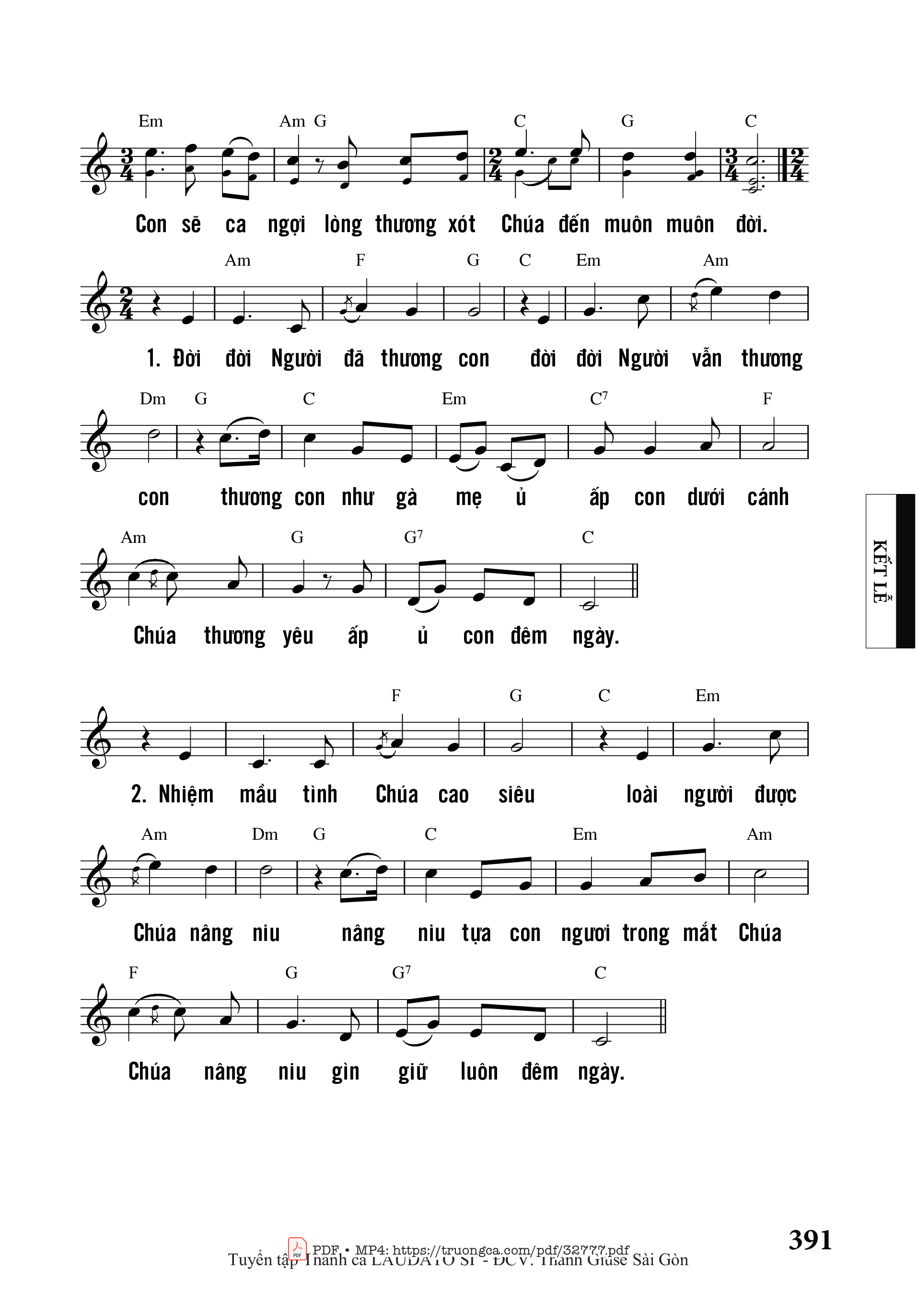Page 2 of Sheet music PDF Tán Tụng Hồng Ân - Hải Linh – Vũ Đình Trác