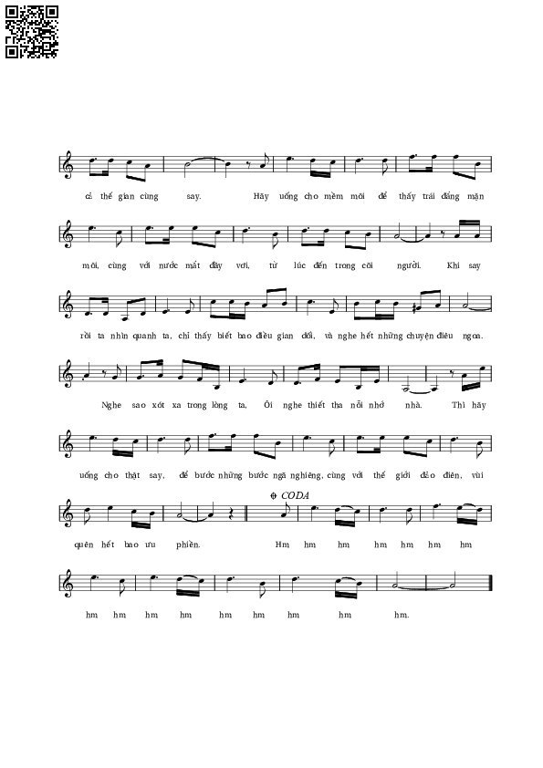 Page 2 of Sheet music PDF Lời say - Lê Vân Tú