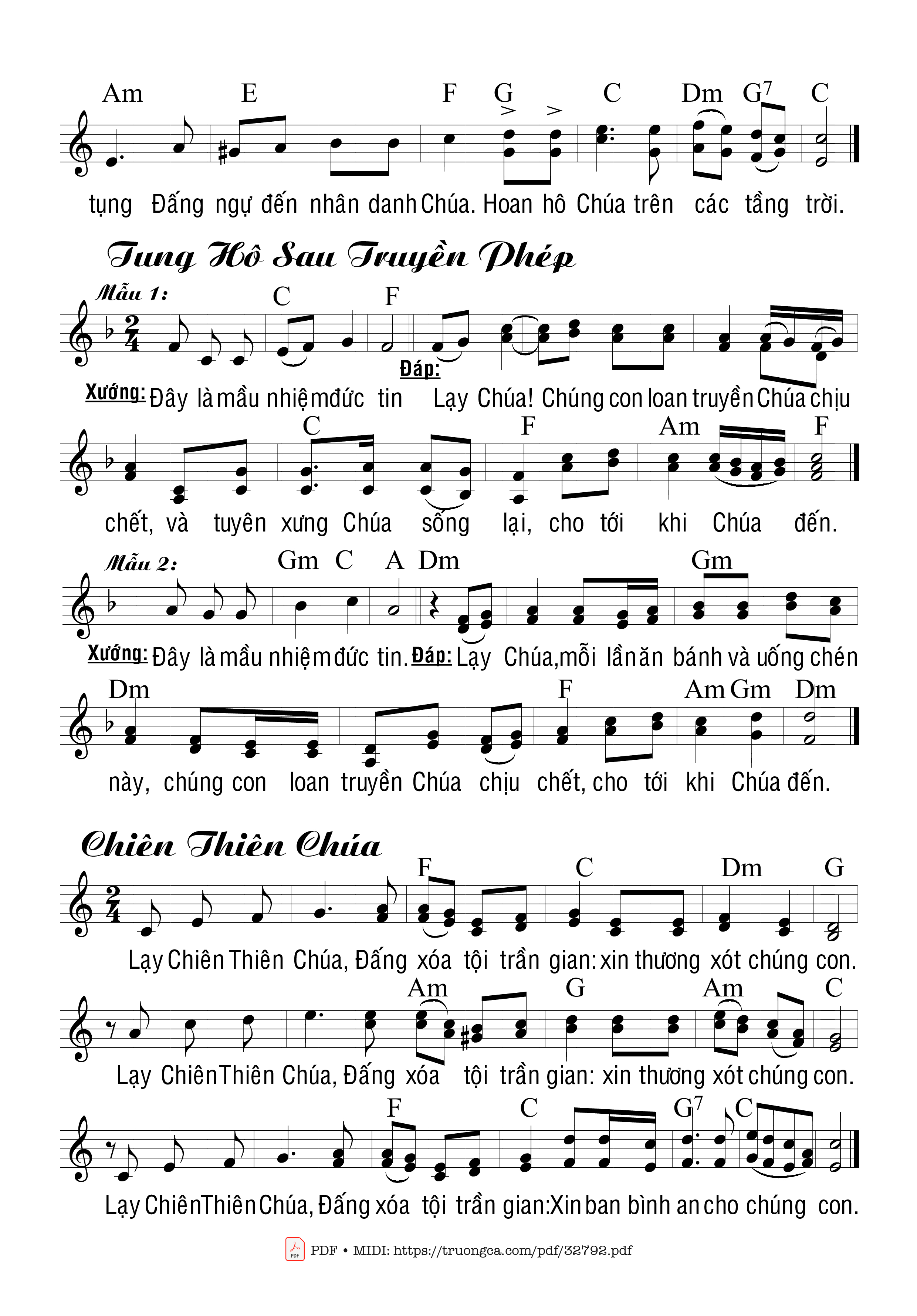 Page 3 of Sheet music PDF Bộ Lễ Truyền Tin - Trầm Hương