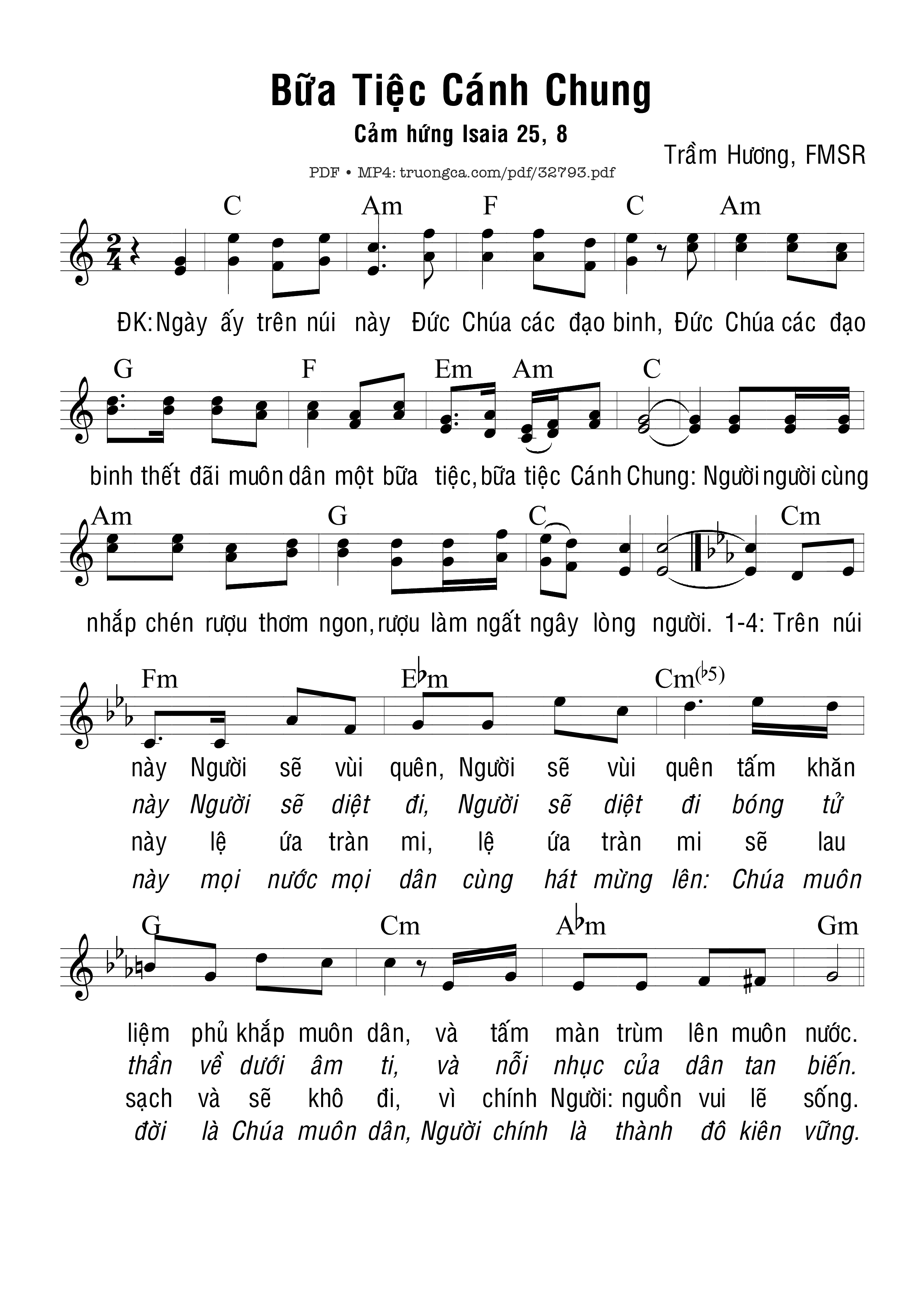 Sheet PDF of Bữa Tiệc Cánh Chung