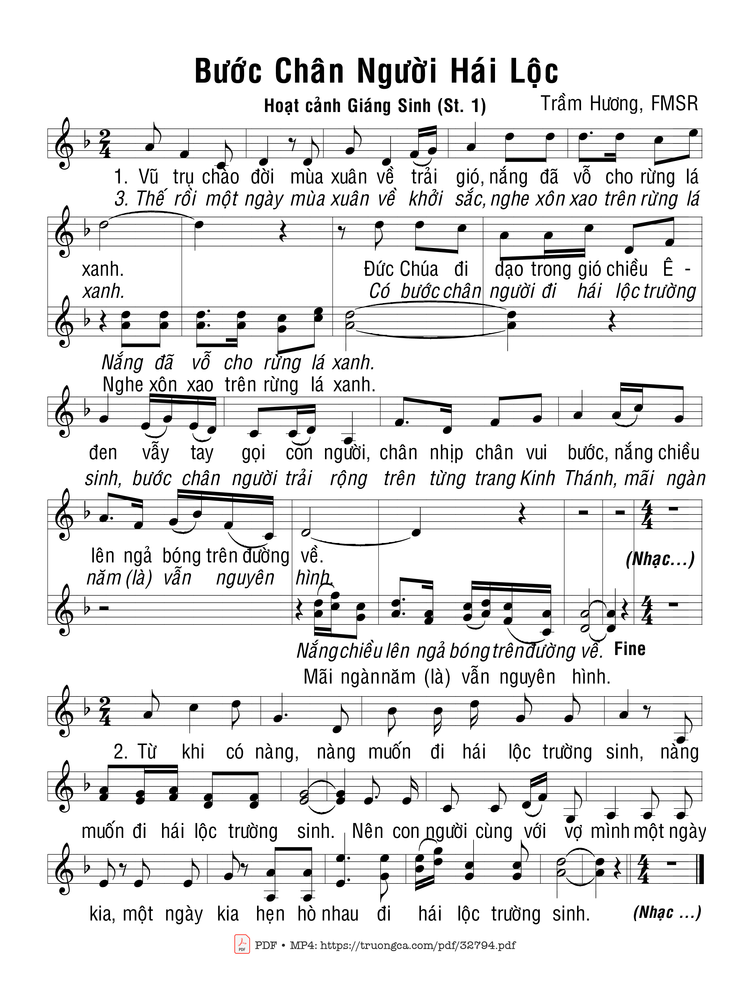 Sheet PDF of Bước Chân Người Hái Lộc