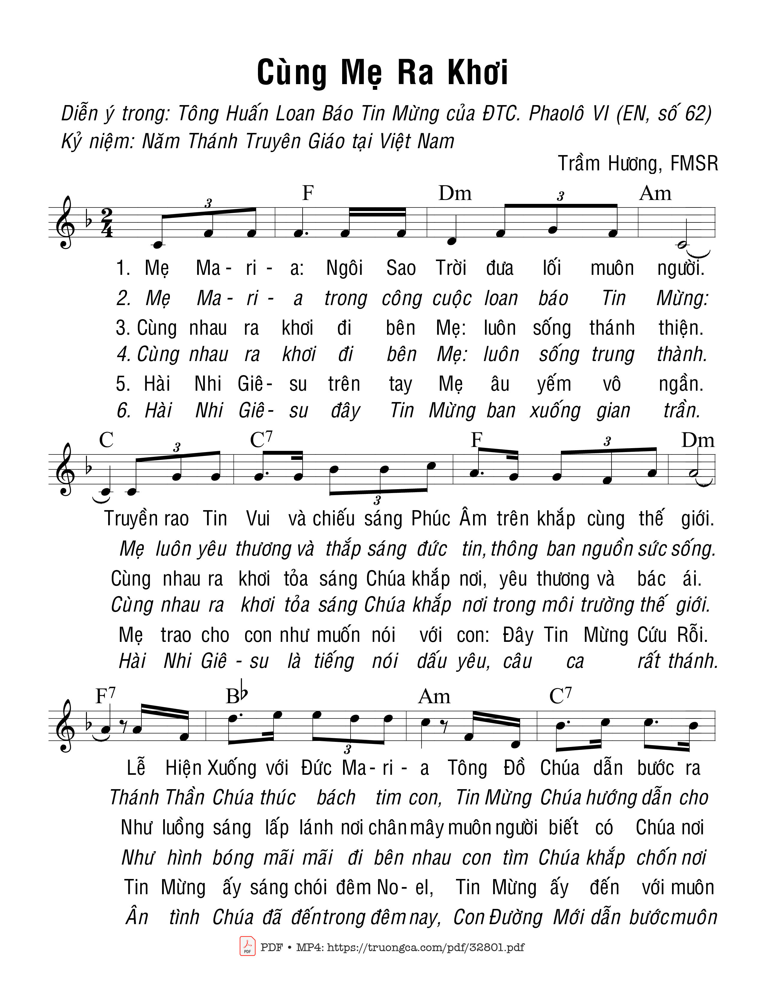 Sheet PDF of Cùng Mẹ Ra Khơi