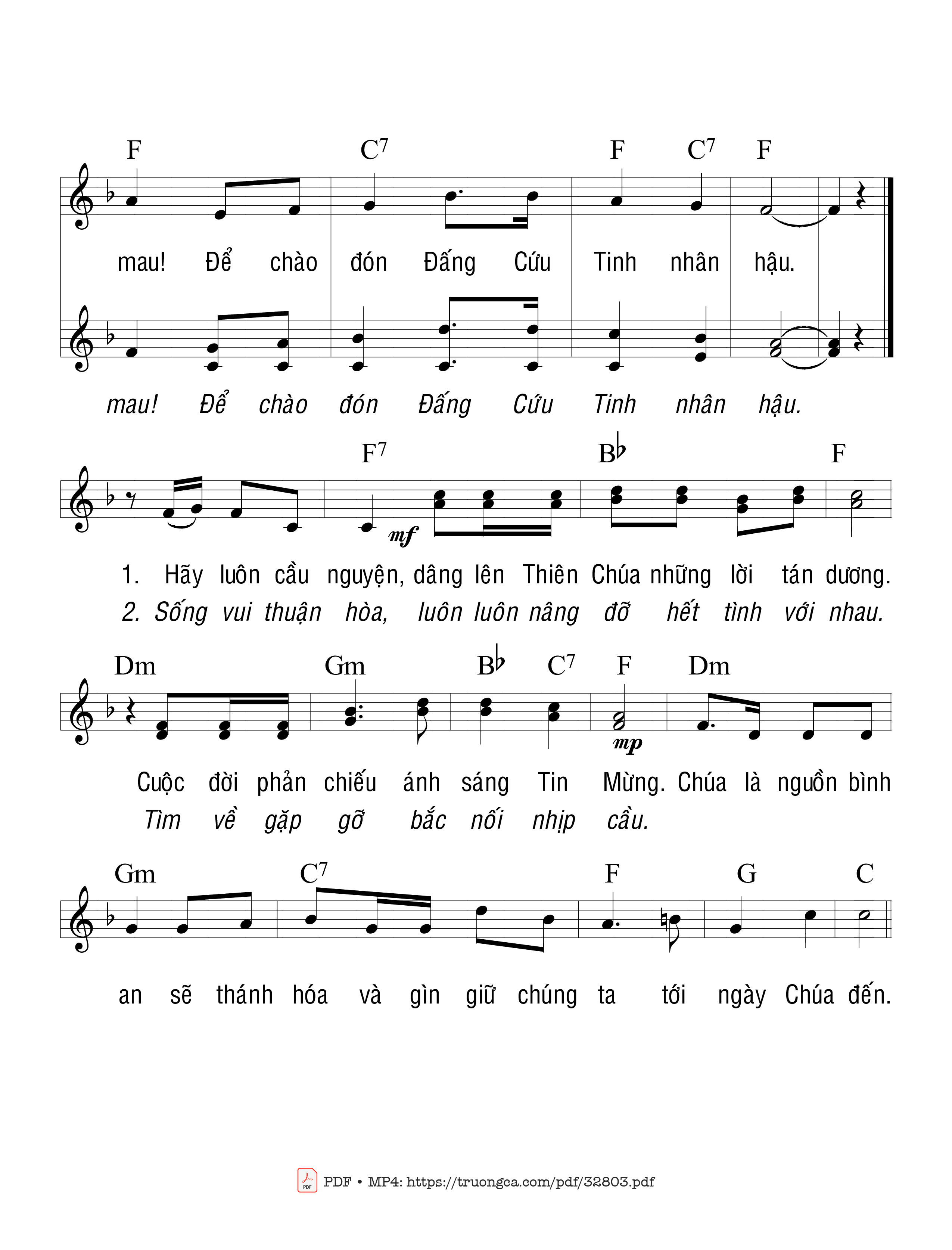 Page 2 of Sheet music PDF Chào Đón Đấng Cứu Tinh - Trầm Hương