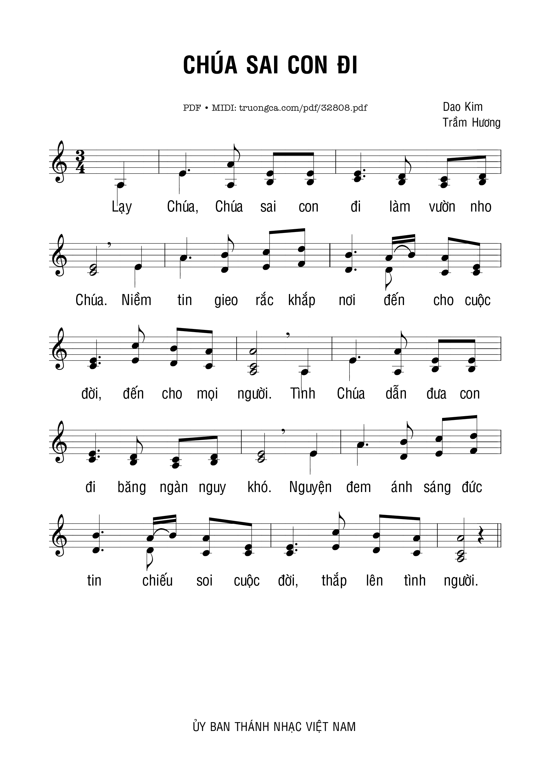 Sheet PDF of Chúa Sai Con Đi