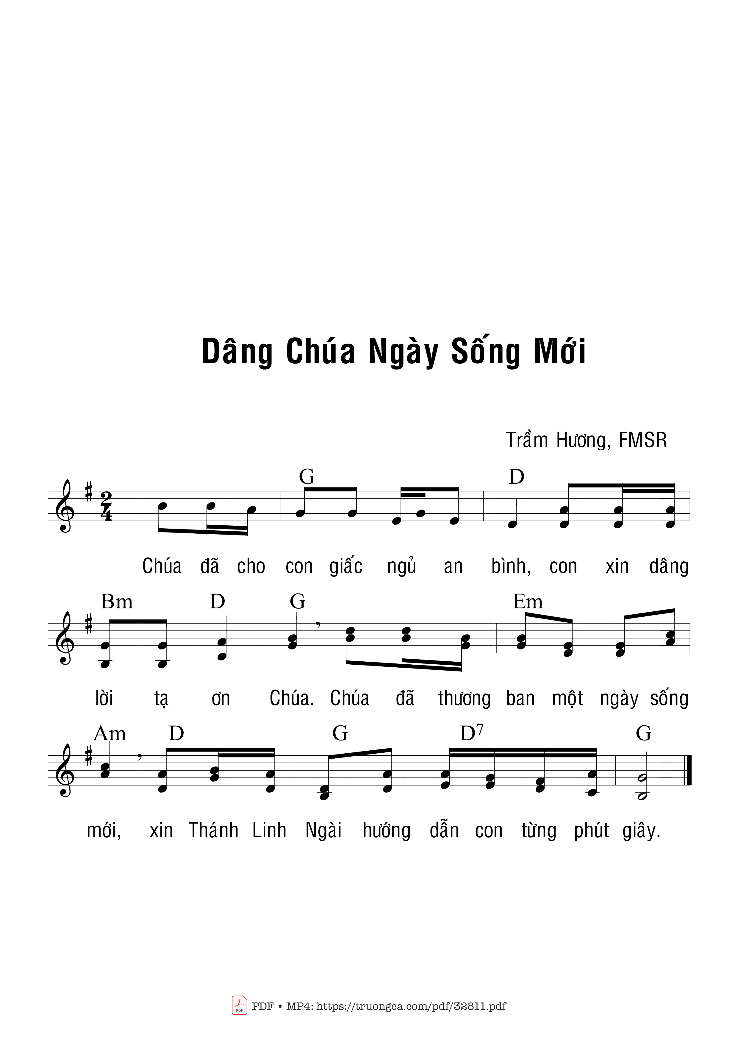 Sheet PDF of Dâng Chúa Ngày Sống Mới