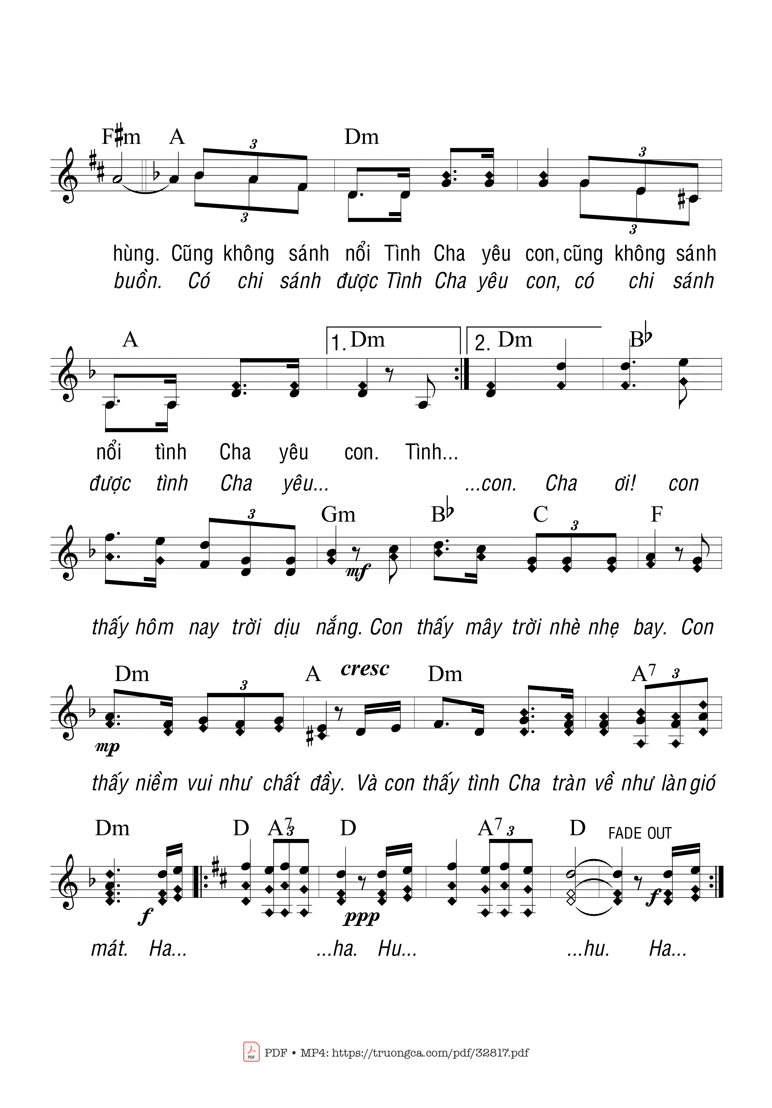 Page 2 of Sheet music PDF Dưới Bóng Thái Sơn - Trầm Hương