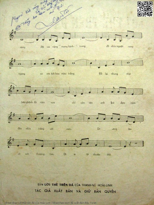 Page 3 of Sheet music PDF Lời thề trên đá - Hoài Linh