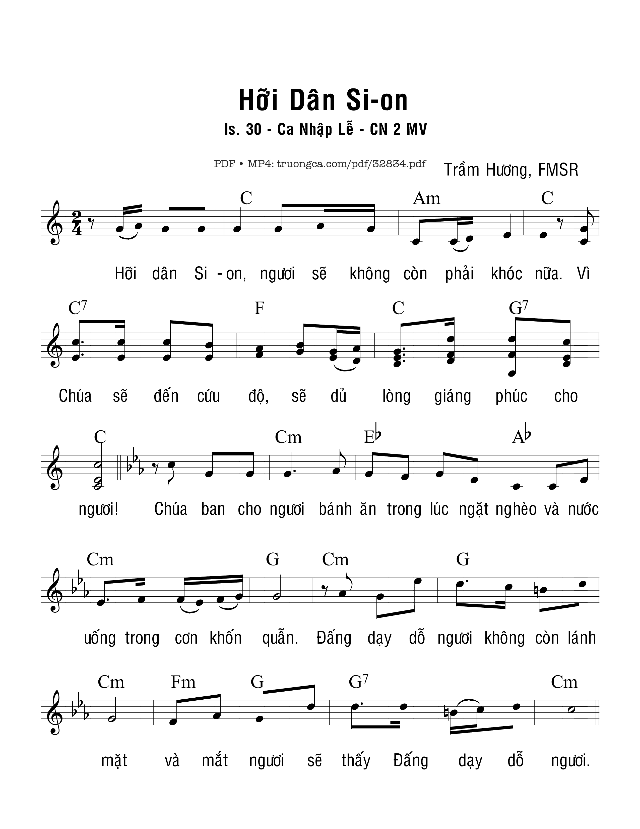 Sheet PDF of Hỡi Dân Sion