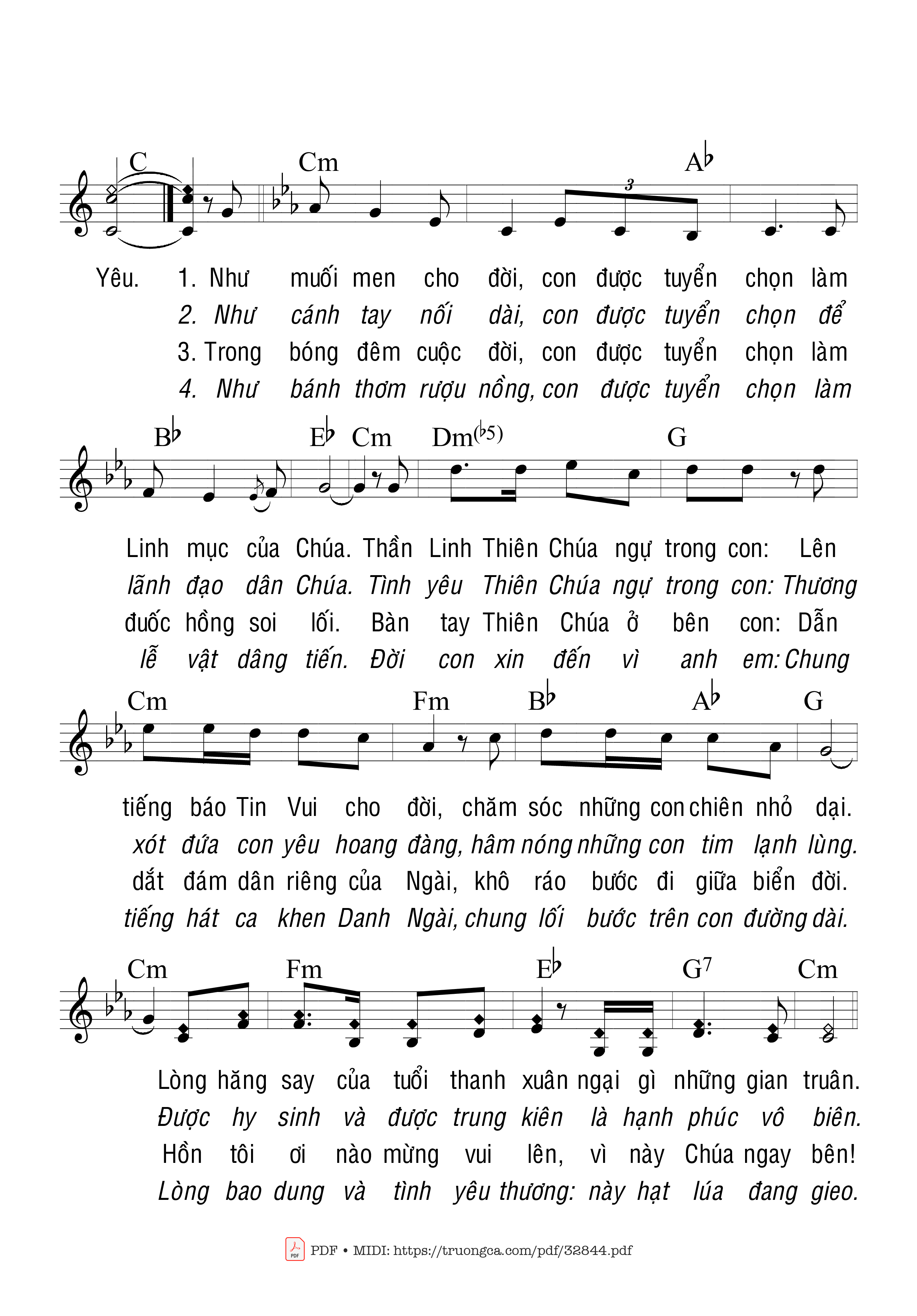 Page 2 of Sheet music PDF Linh Mục Của Chúa - Trầm Hương