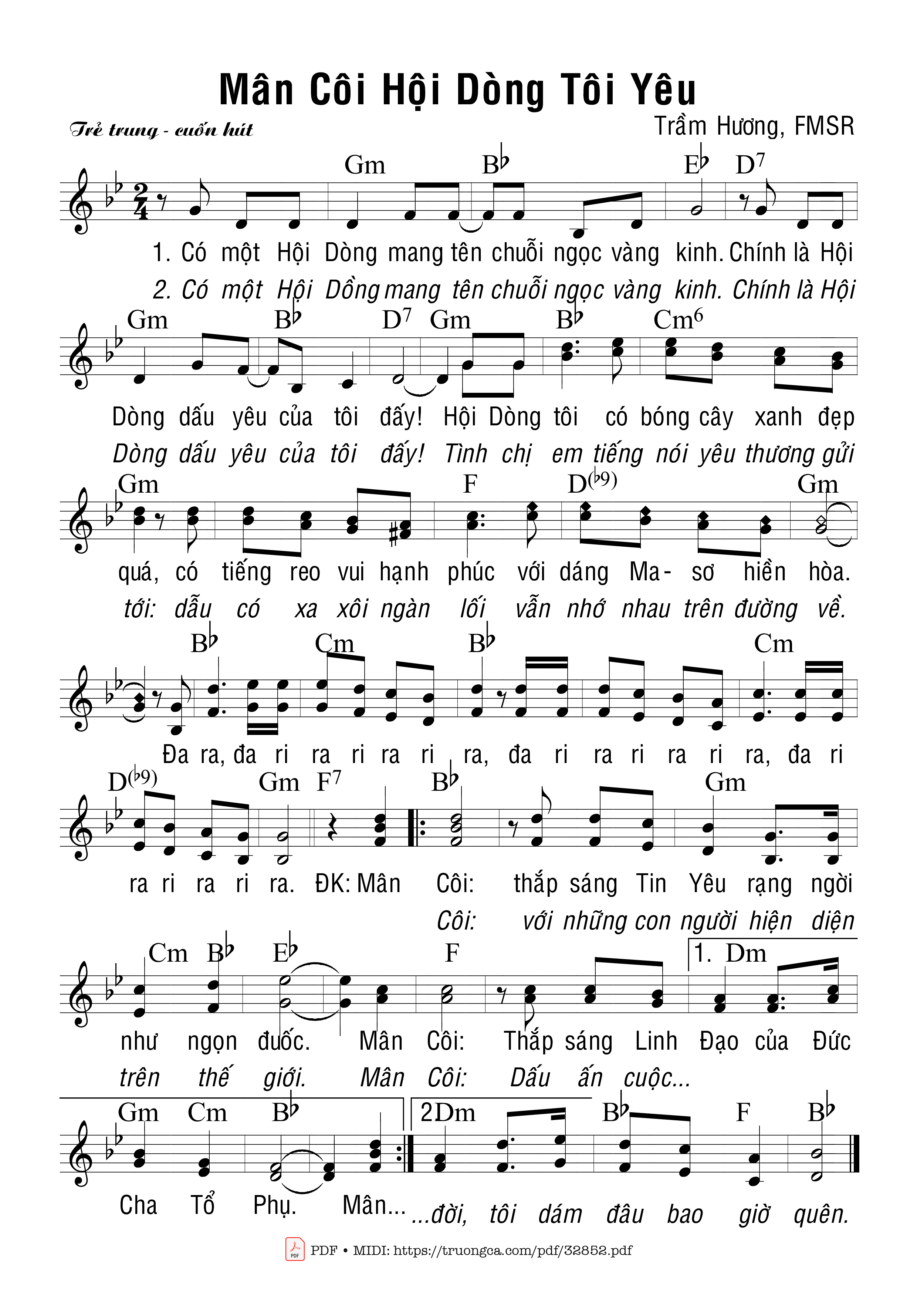 Sheet PDF of Mân Côi Hội Dòng Tôi Yêu