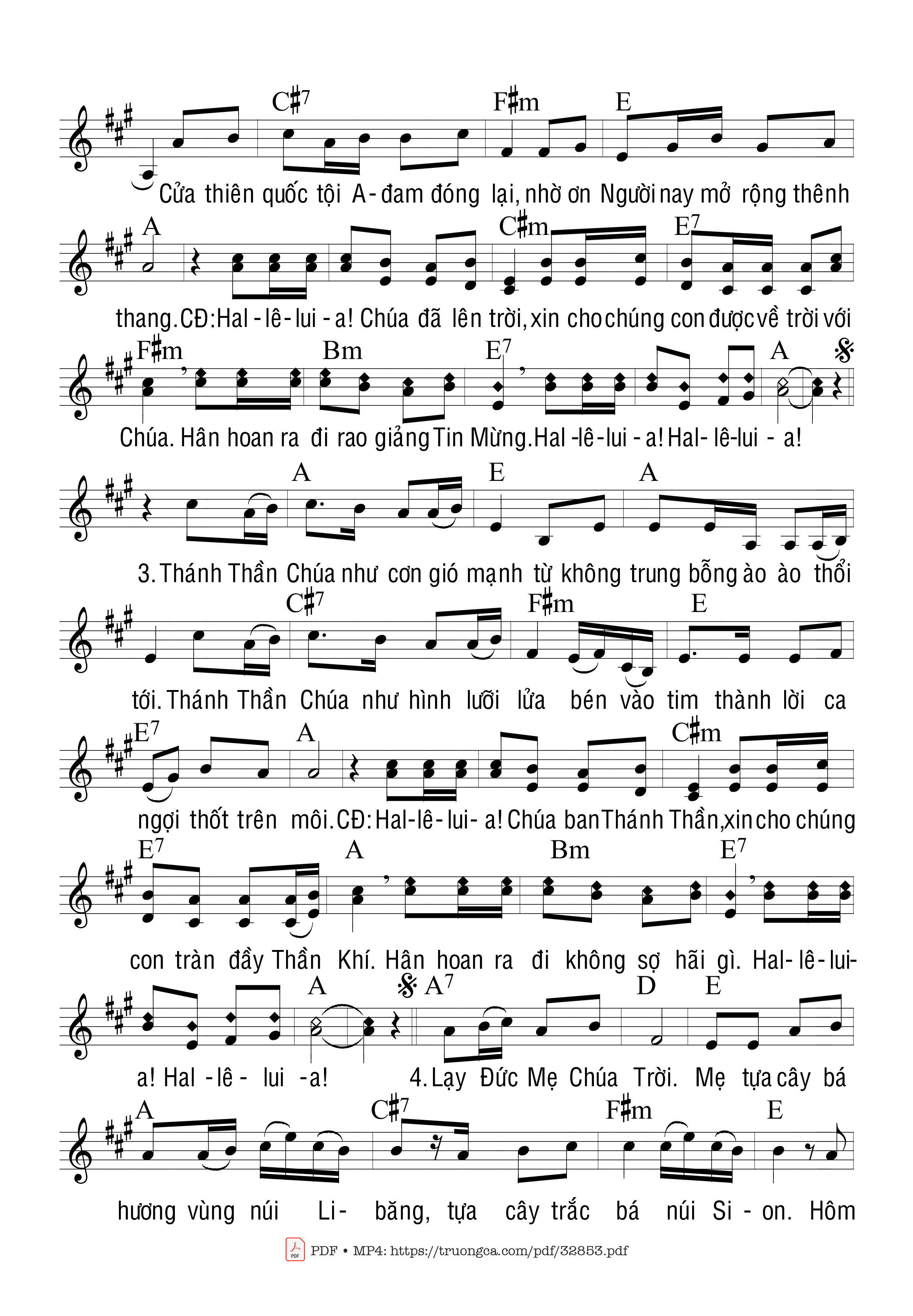 Page 2 of Sheet music PDF Mầu Nhiệm Mừng - Trầm Hương
