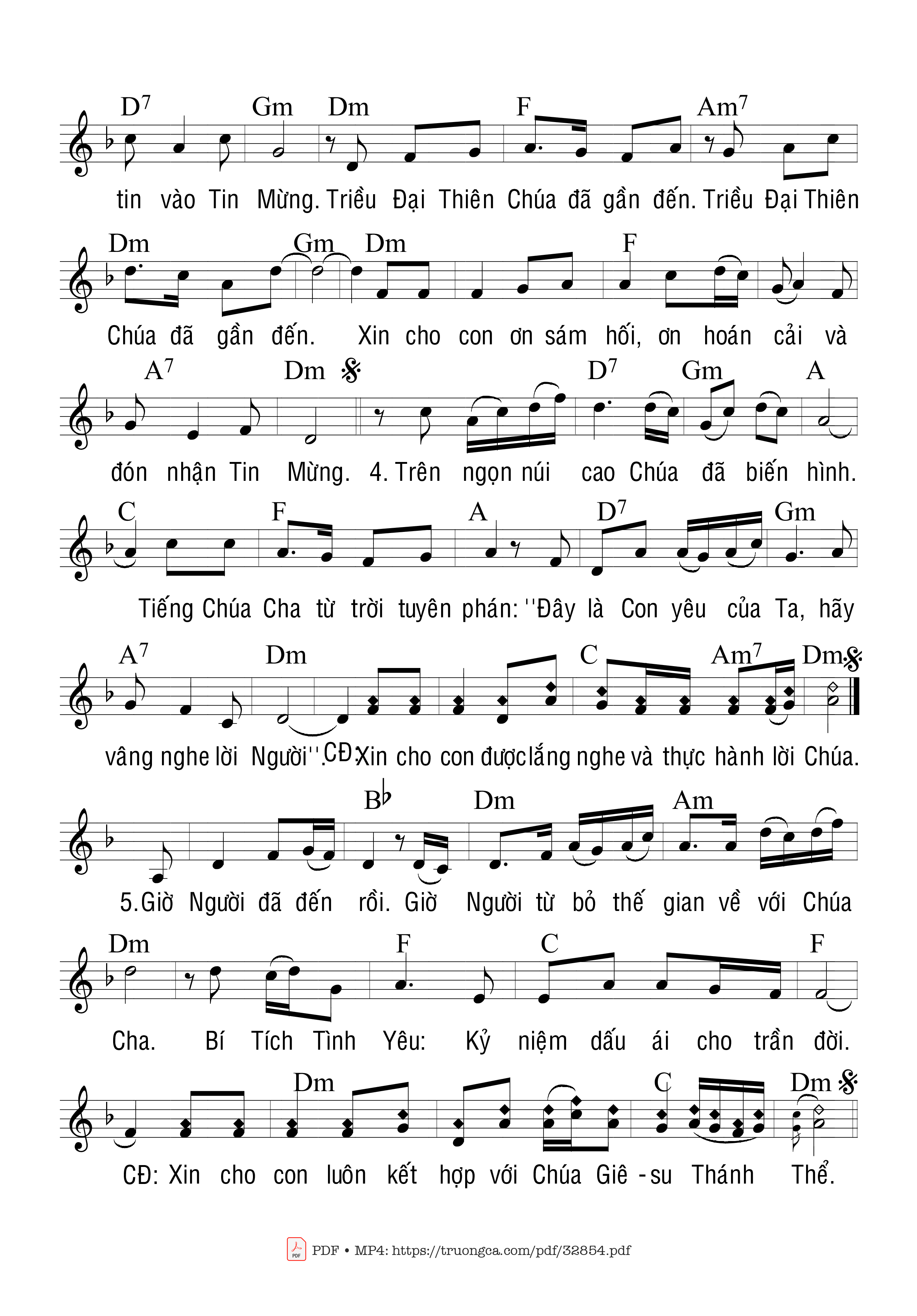 Page 2 of Sheet music PDF Mầu Nhiệm Sáng - Trầm Hương