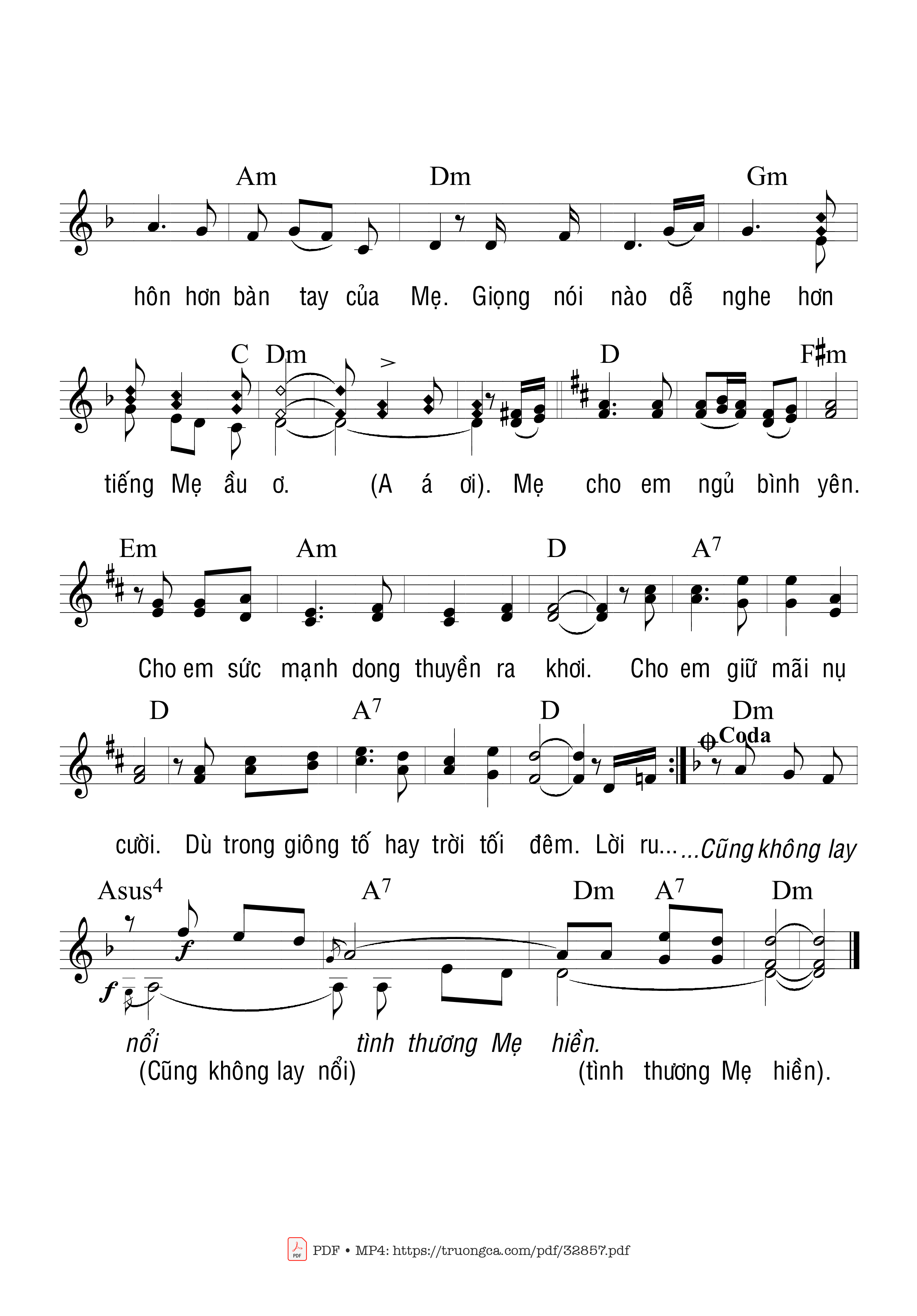 Page 2 of Sheet music PDF Mẹ Biển Rộng Tình Thương - Trầm Hương