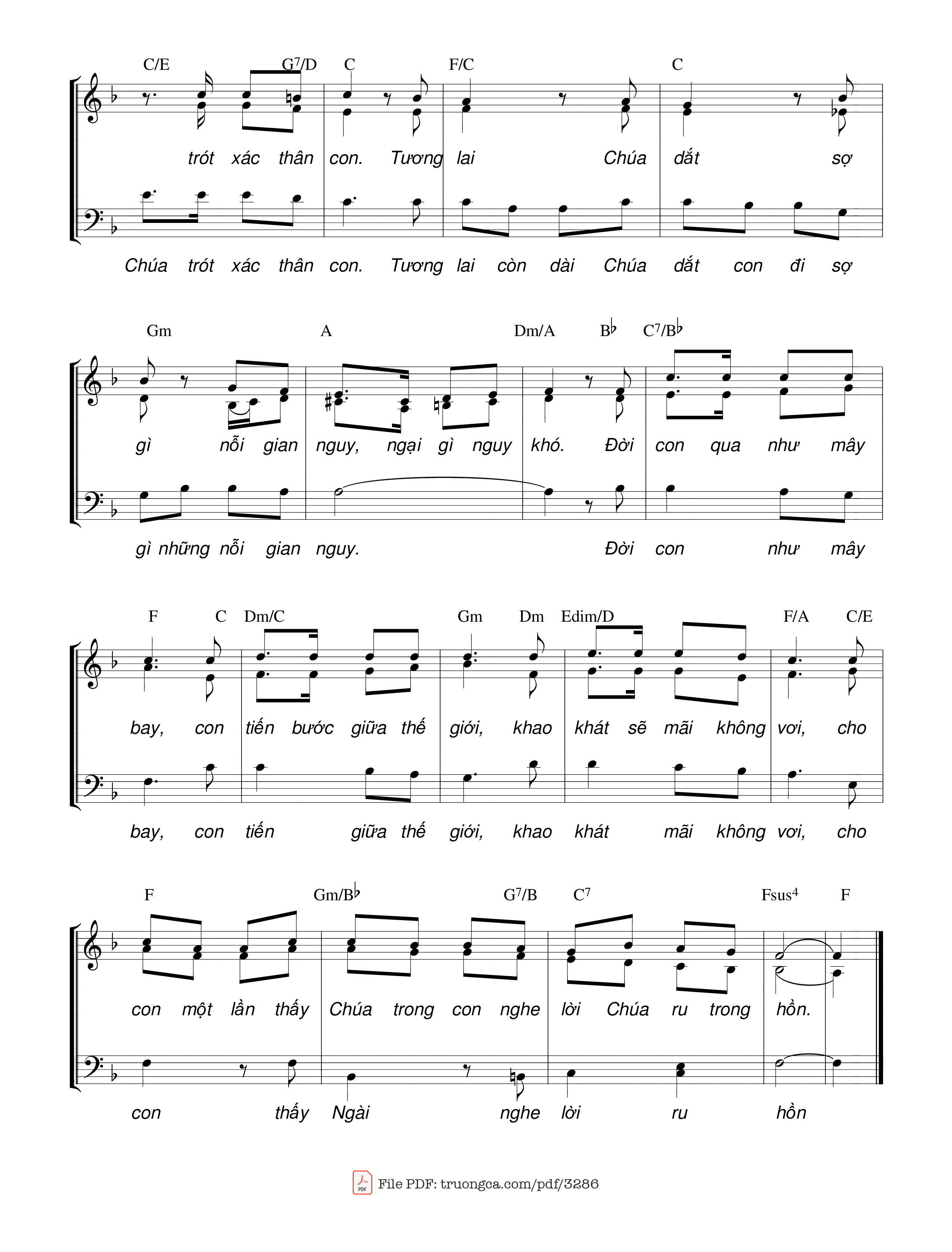 Page 2 of Sheet music PDF Lời thiêng - Xuân Tưởng