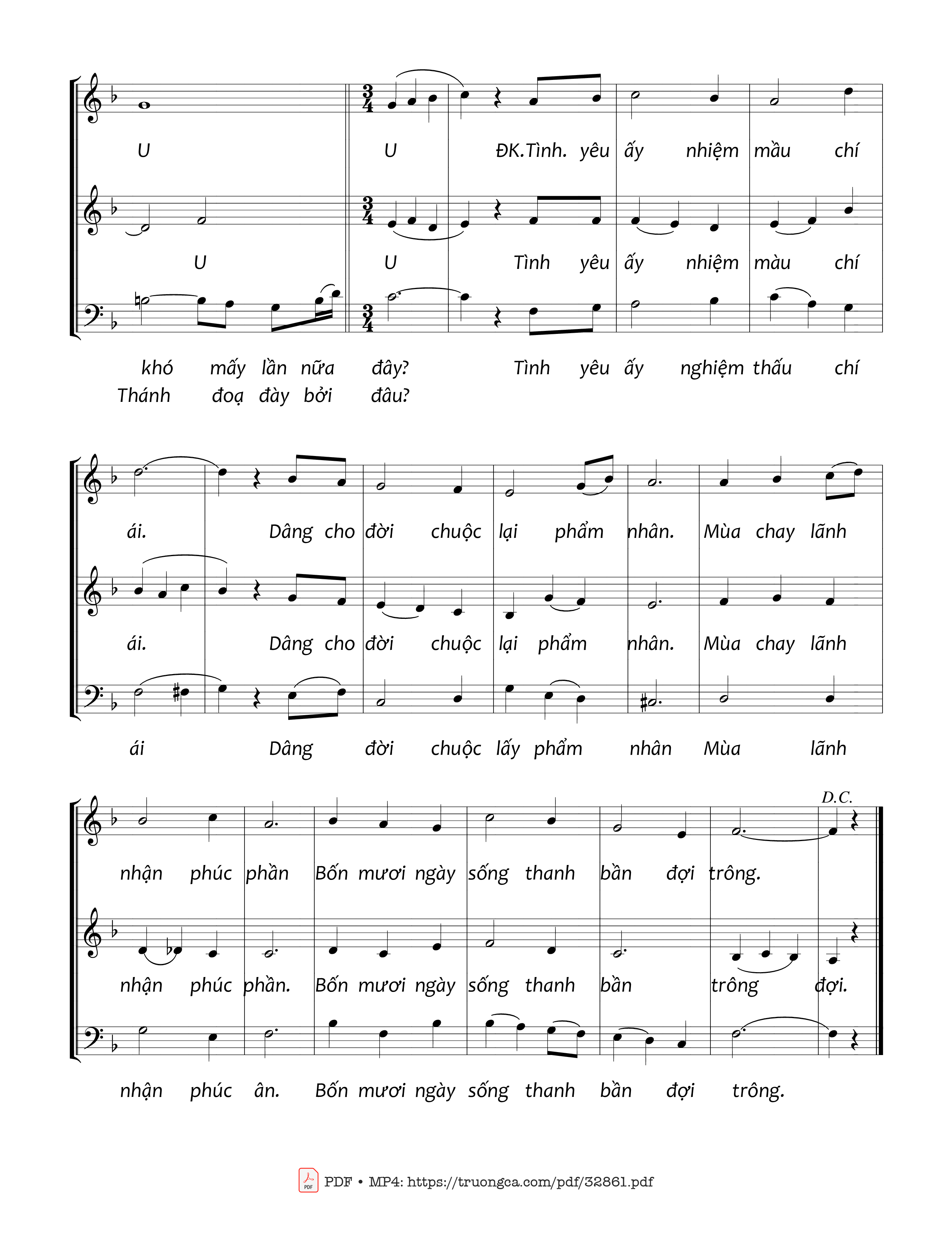 Page 2 of Sheet music PDF Mùa Chay Thánh - Trầm Hương