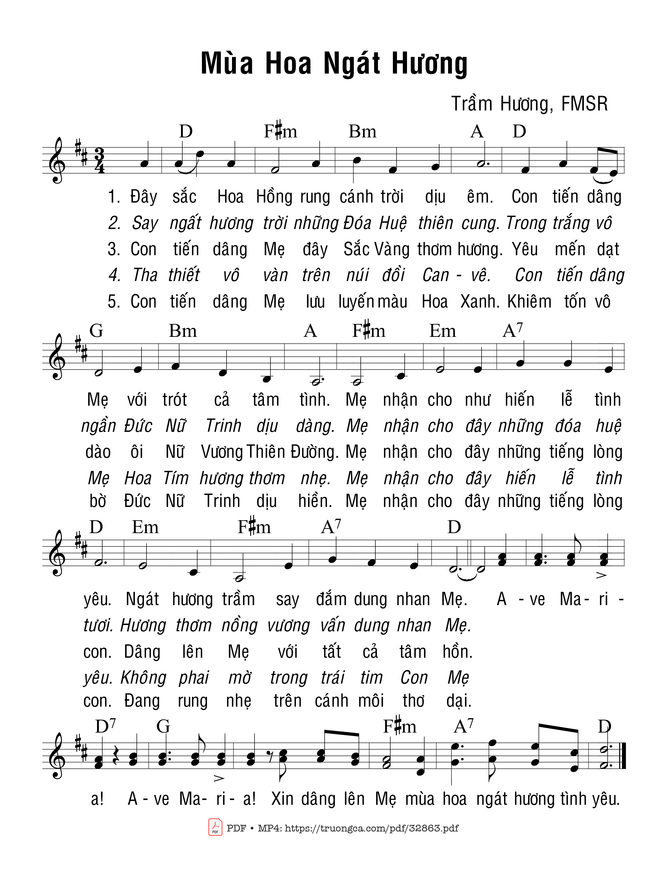 Sheet PDF of Mùa Hoa Ngát Hương