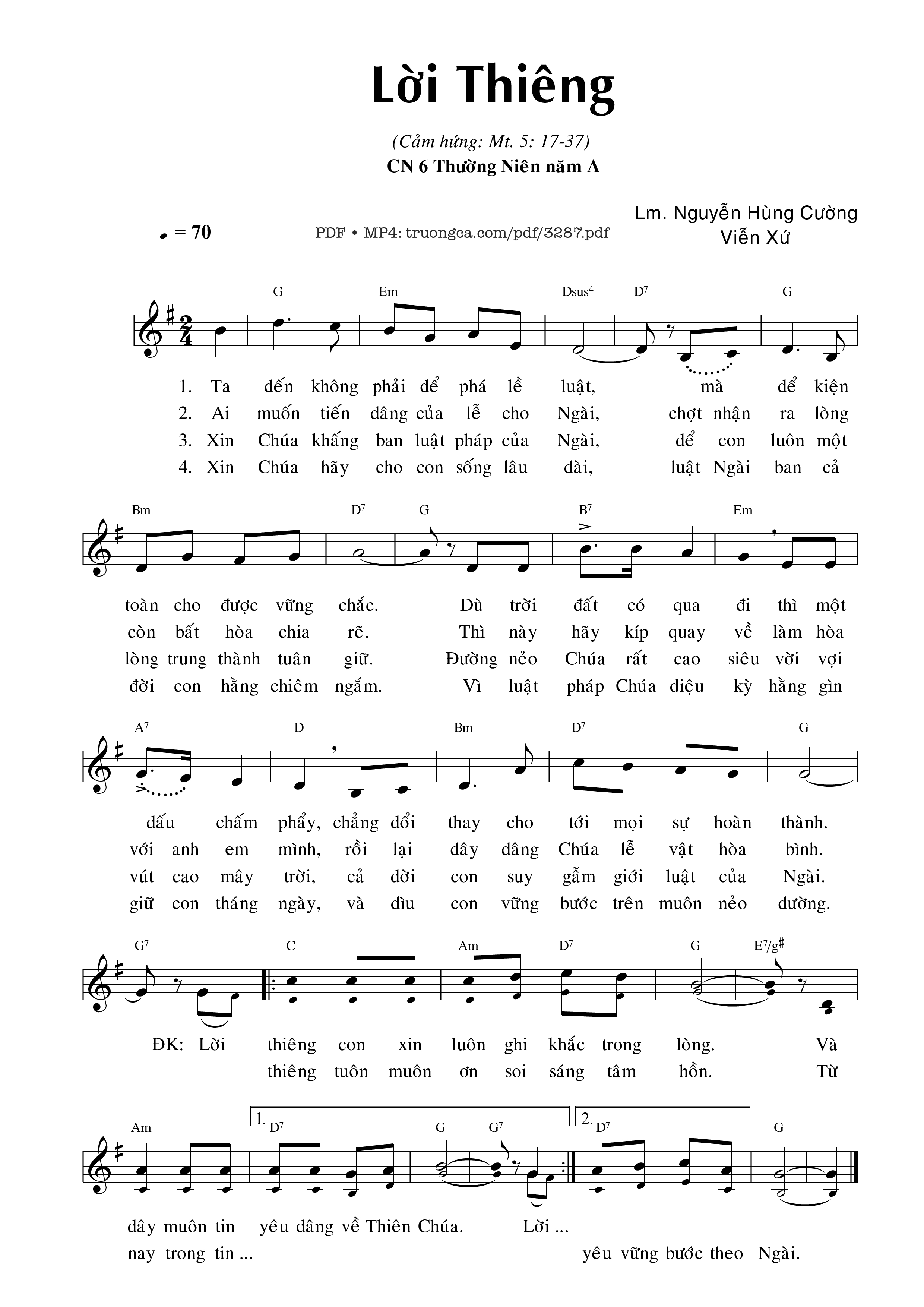 Lời thiêng - Lm. Nguyễn Hùng Cường