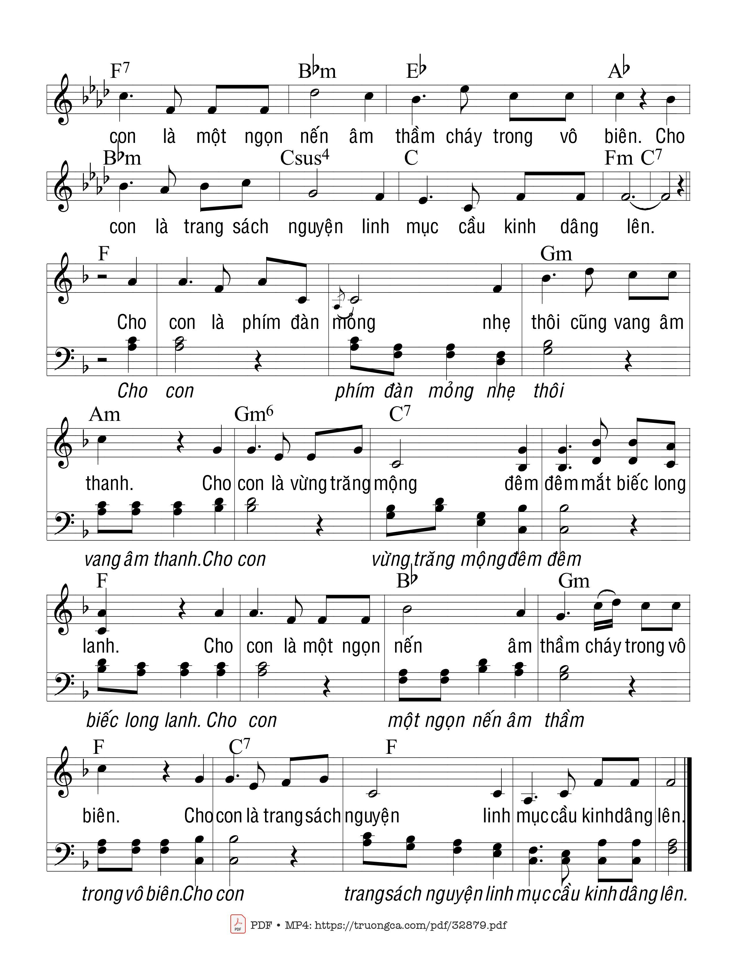 Page 2 of Sheet music PDF Nguyện - Trầm Hương