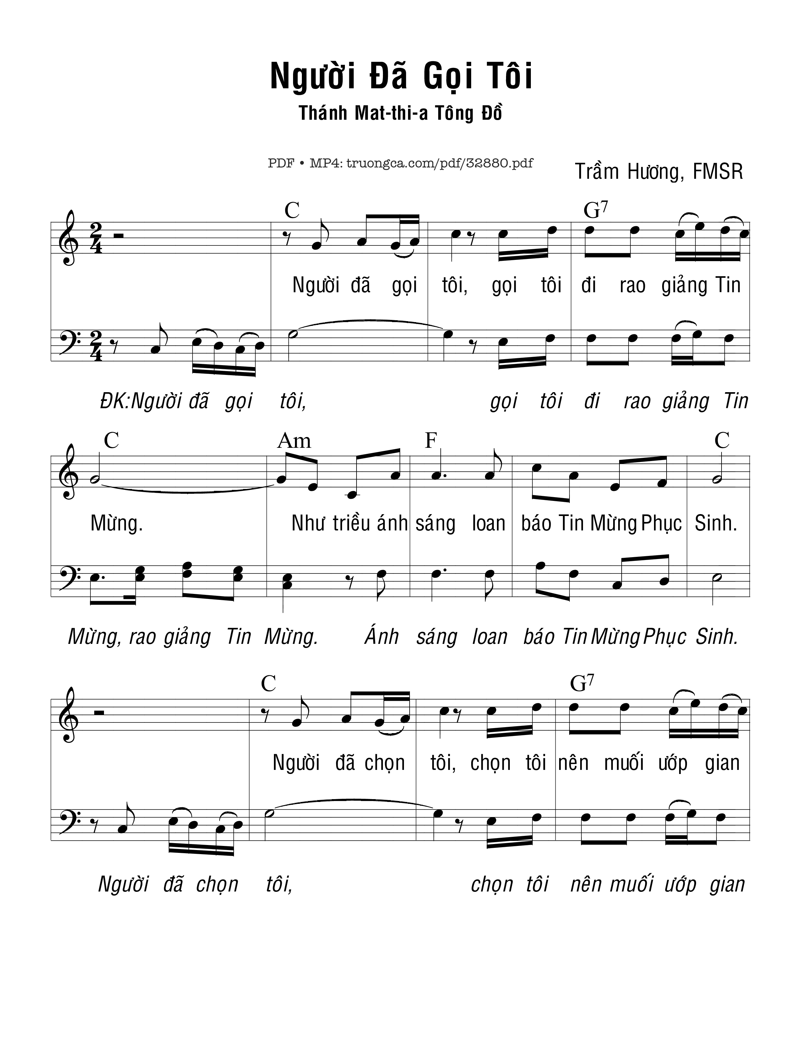 Sheet PDF of Người Đã Gọi Tôi