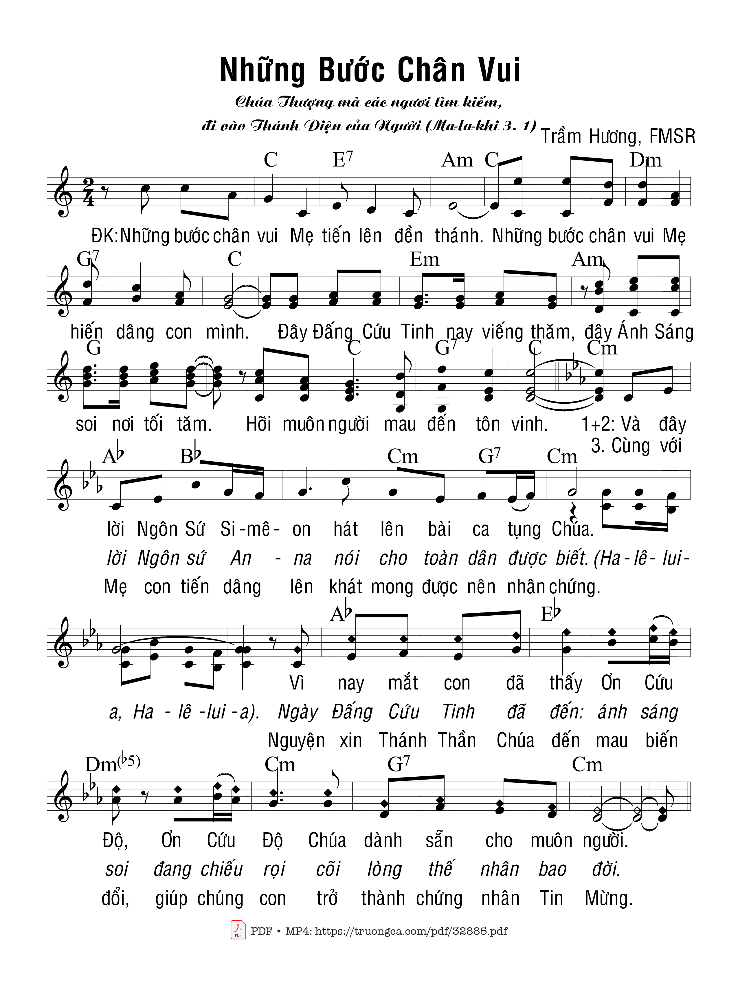 Sheet PDF of Những Bước Chân Vui