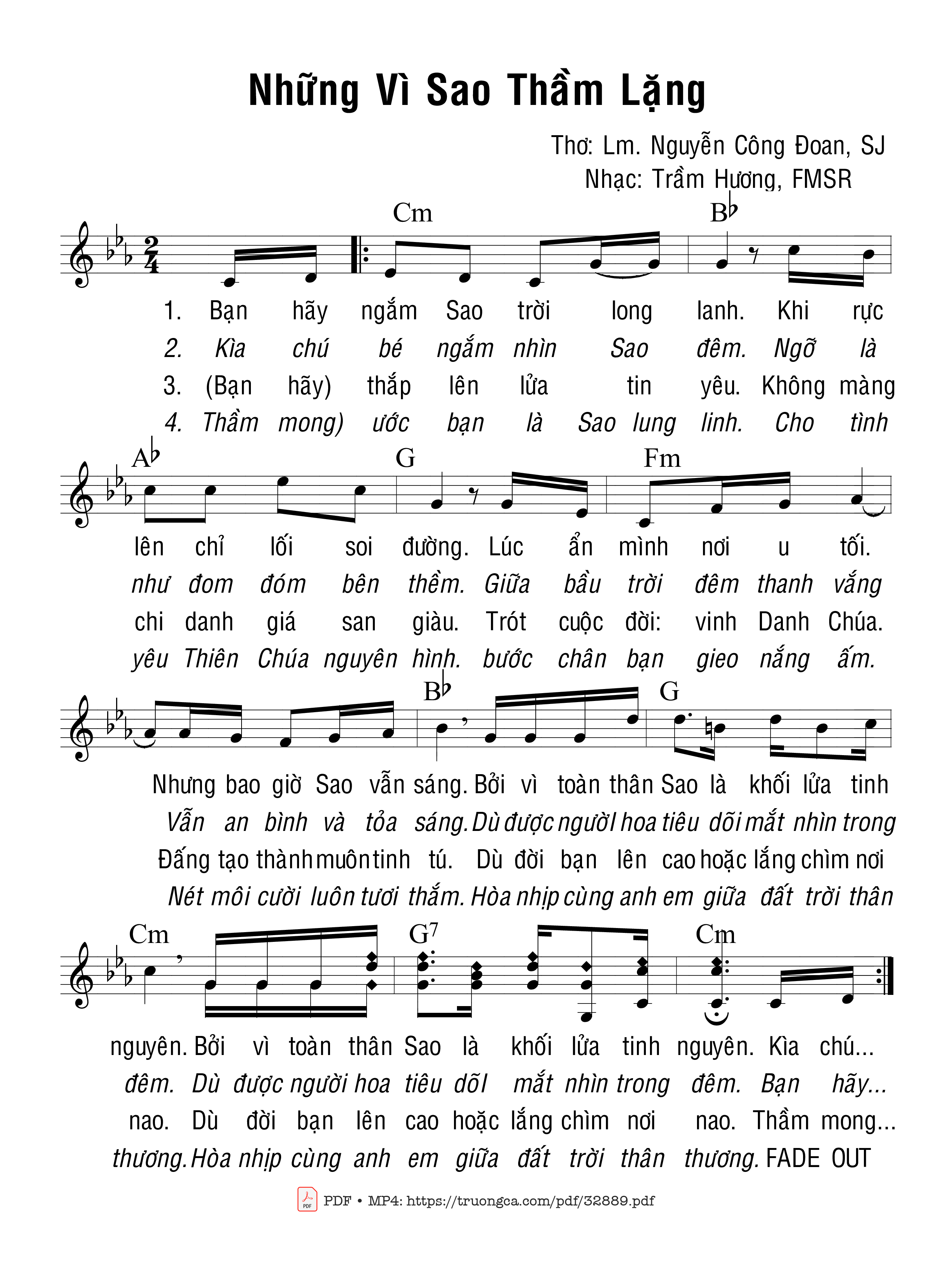 Sheet PDF of Những Vì Sao Thầm Lặng