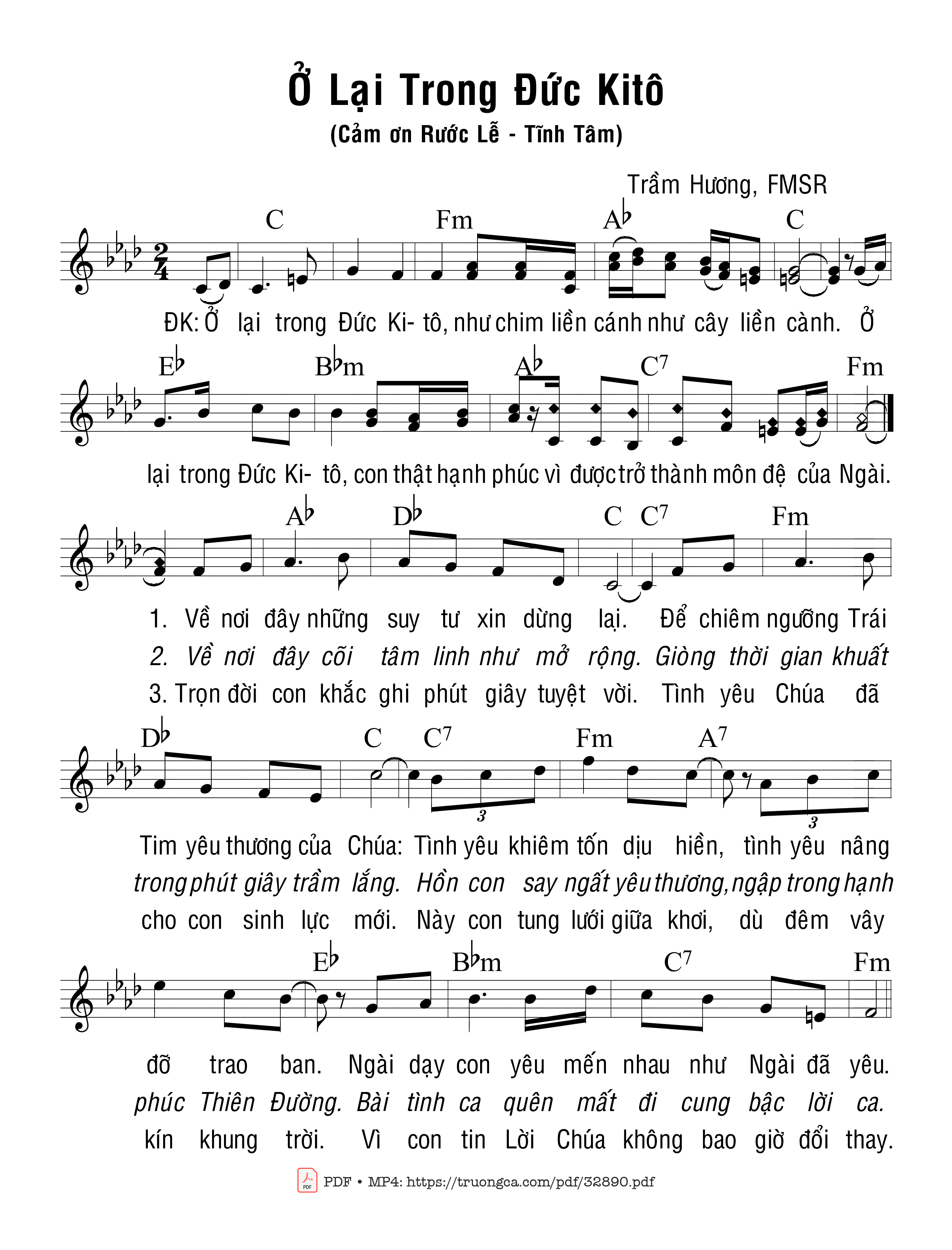 Sheet PDF of Ở Lại Trong Đức Kitô