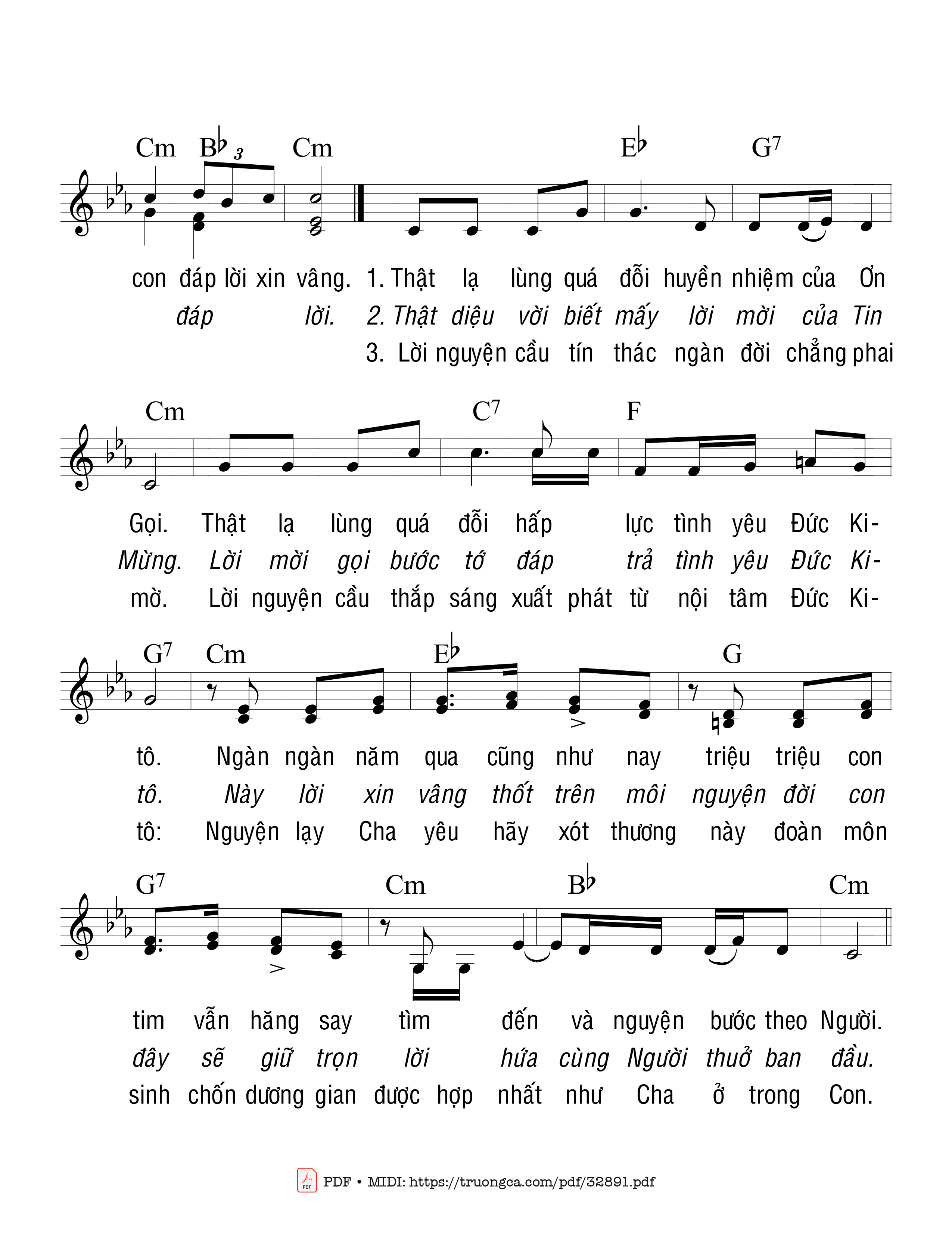 Page 2 of Sheet music PDF Ơn Gọi Là Một Huyền Nhiệm - Trầm Hương