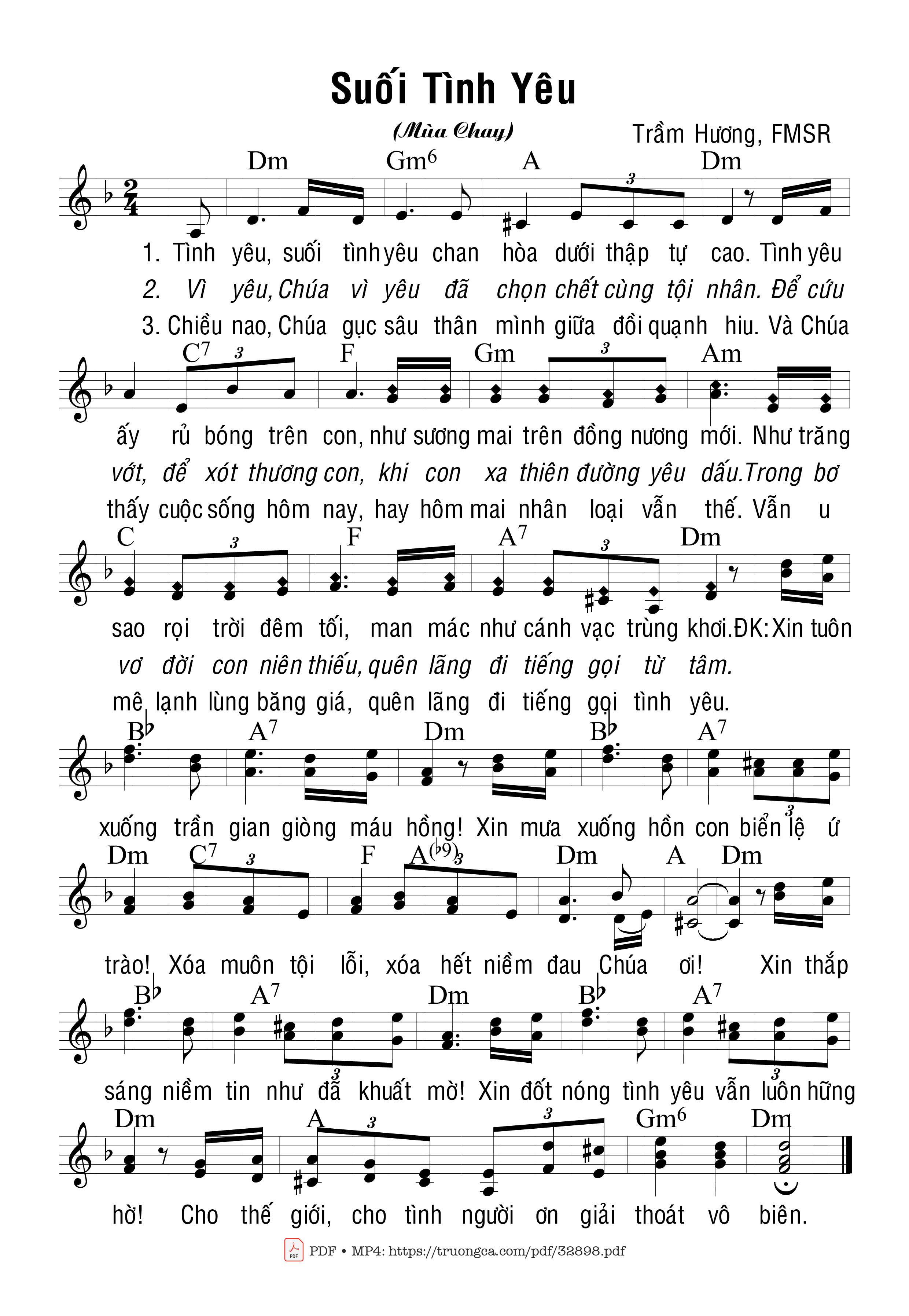 Sheet PDF of Suối Tình Yêu