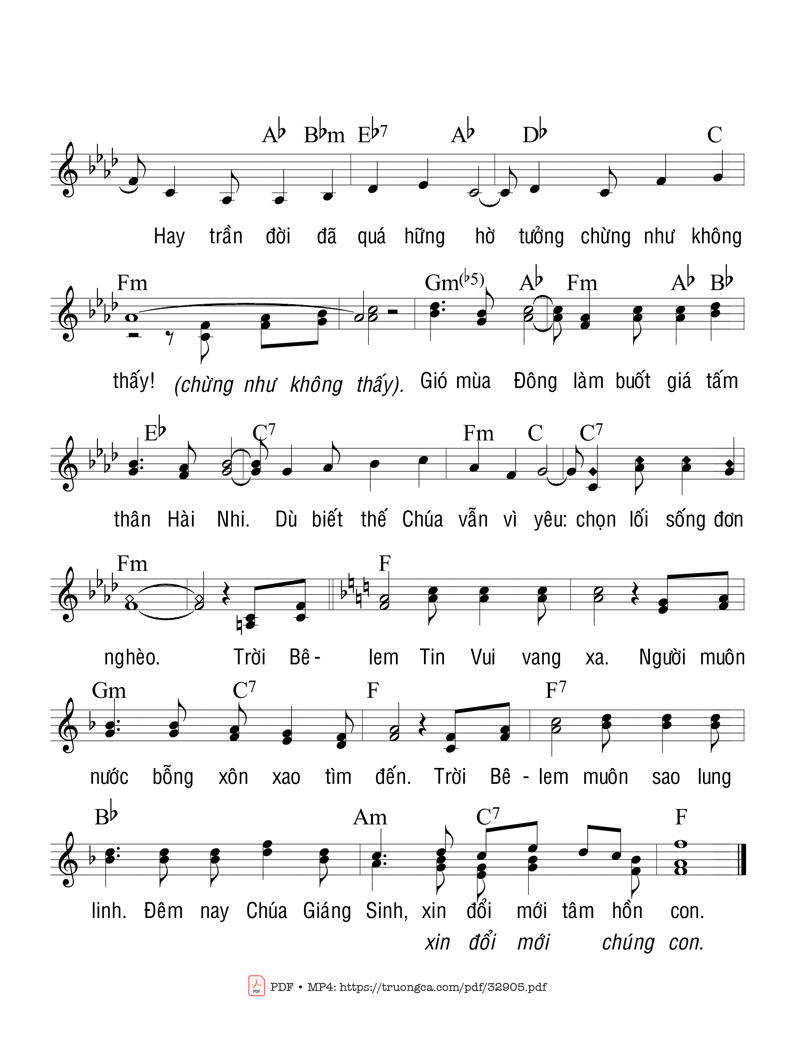 Page 2 of Sheet music PDF Tin Vui Trời Bê-Lem - Trầm Hương