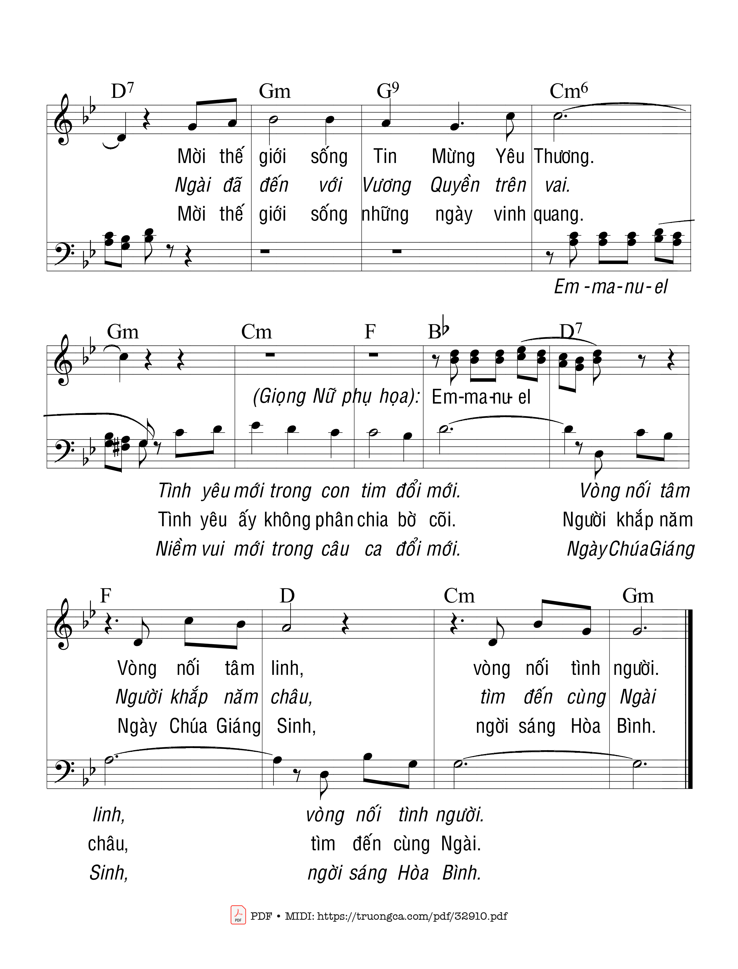 Page 2 of Sheet music PDF Tình Yêu Chúa Đã Đến - Trầm Hương