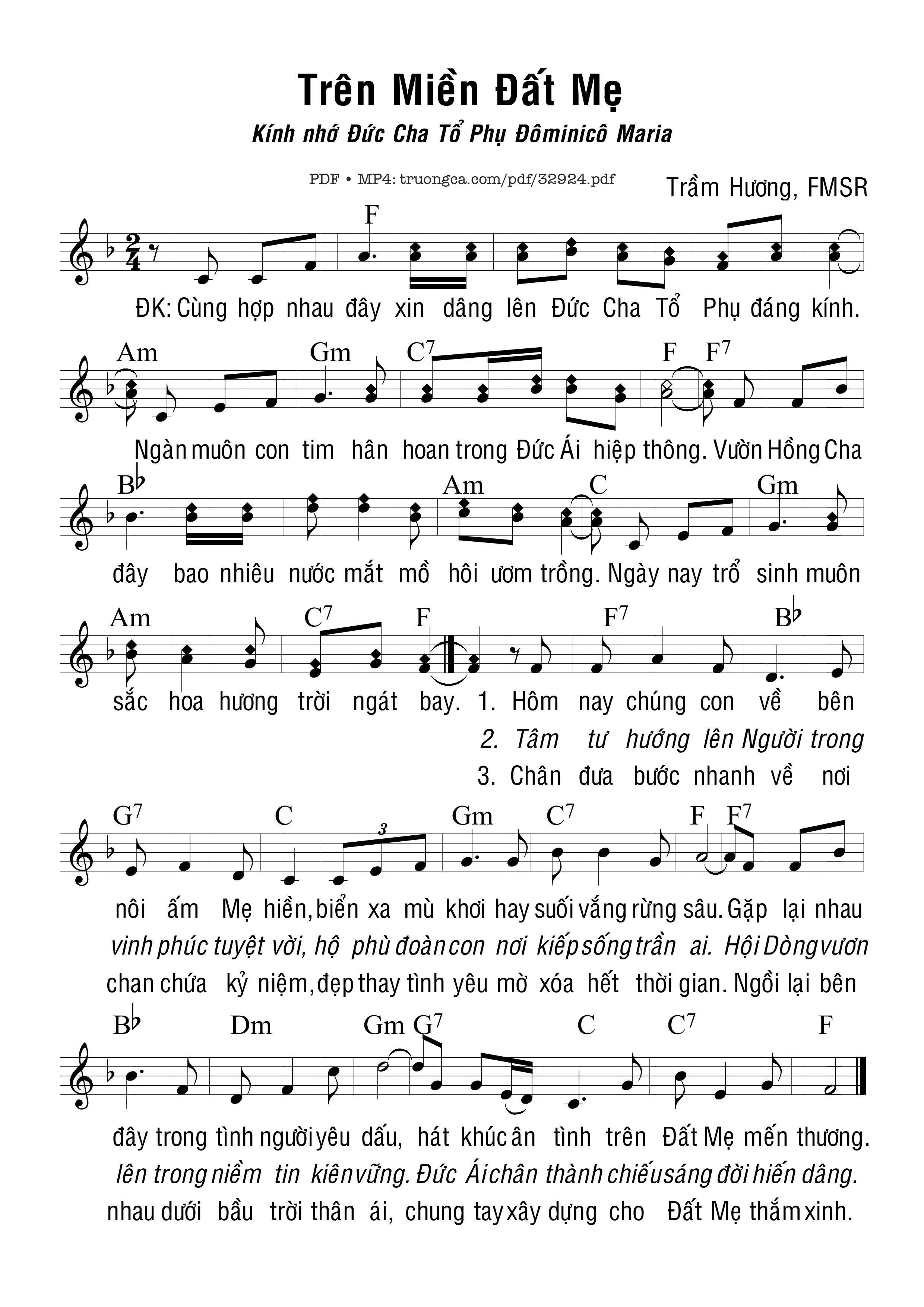 Sheet PDF of Trên Miền Đất Mẹ