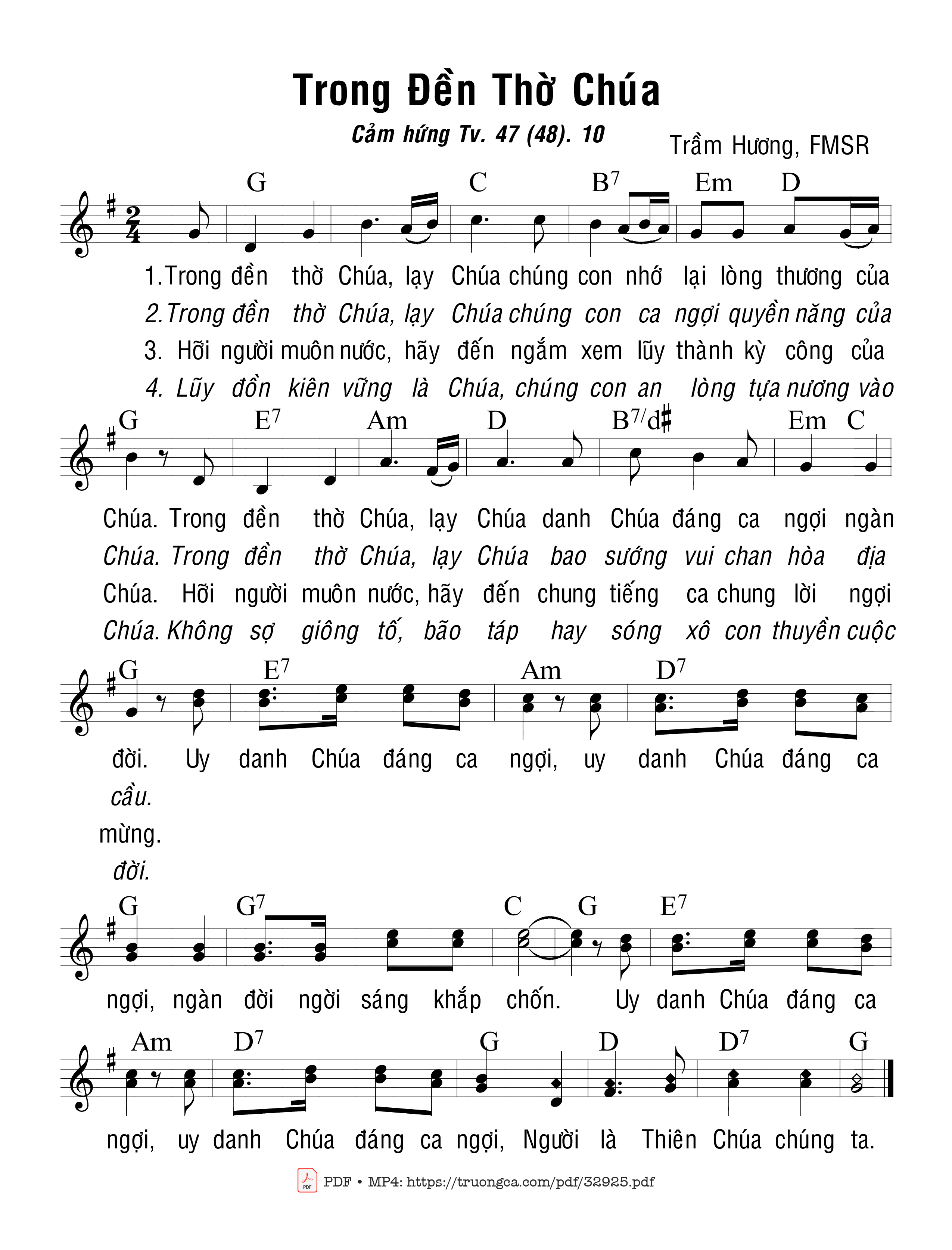 Sheet PDF of Trong Đền Thờ Chúa