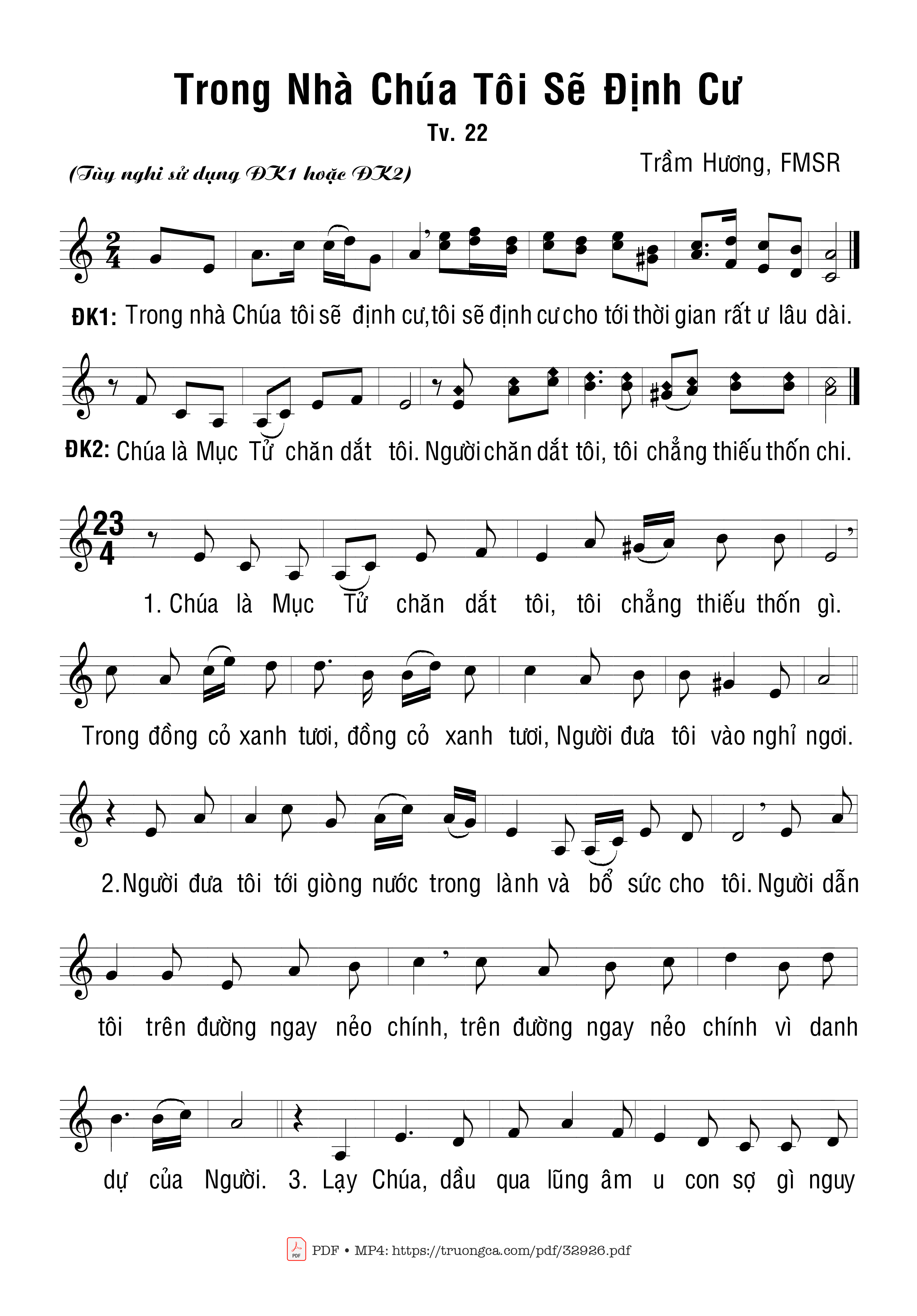 Sheet PDF of Trong Nhà Chúa Tôi Sẽ Định Cư