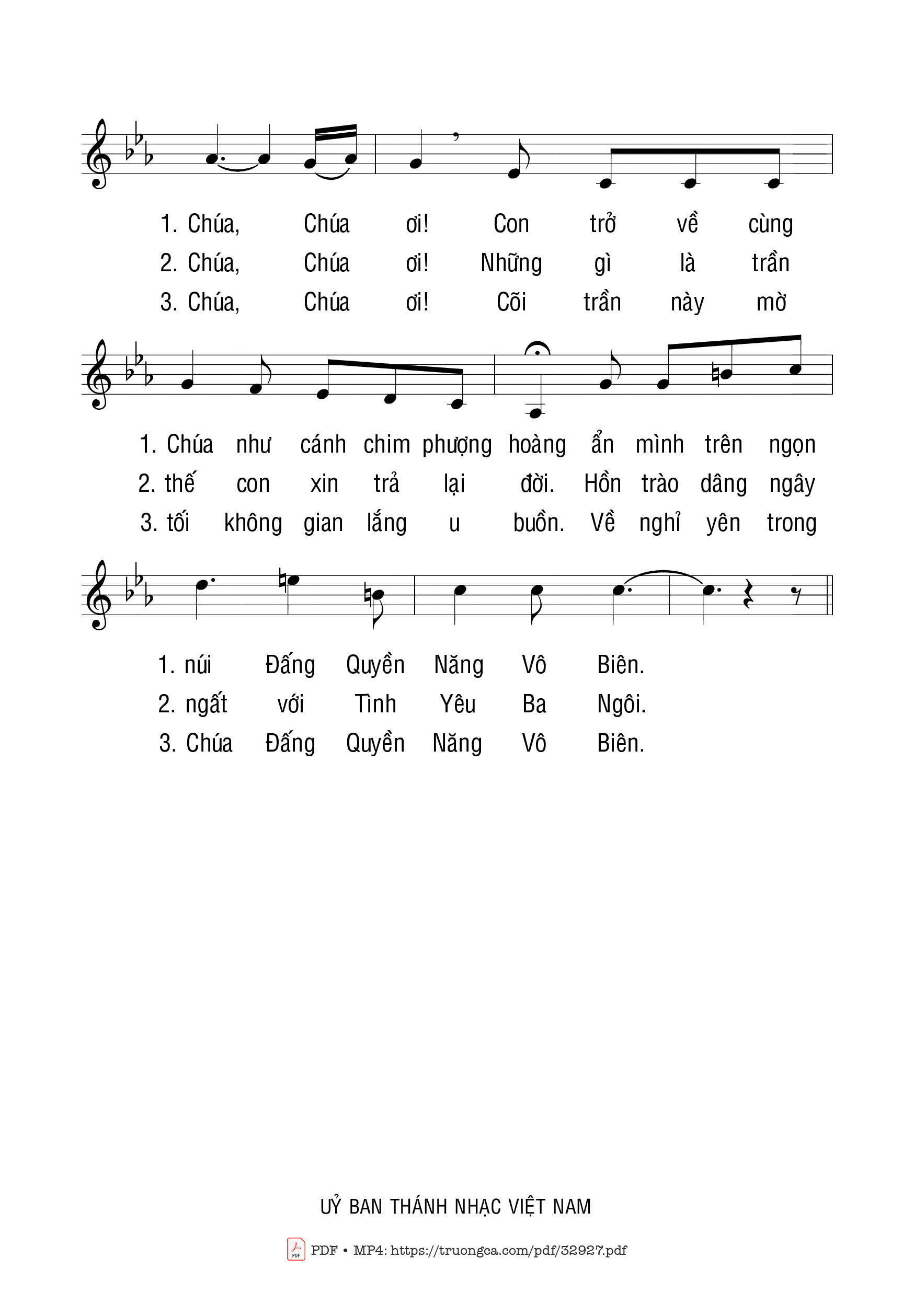 Page 2 of Sheet music PDF Trở Về Cùng Chúa - Trầm Hương