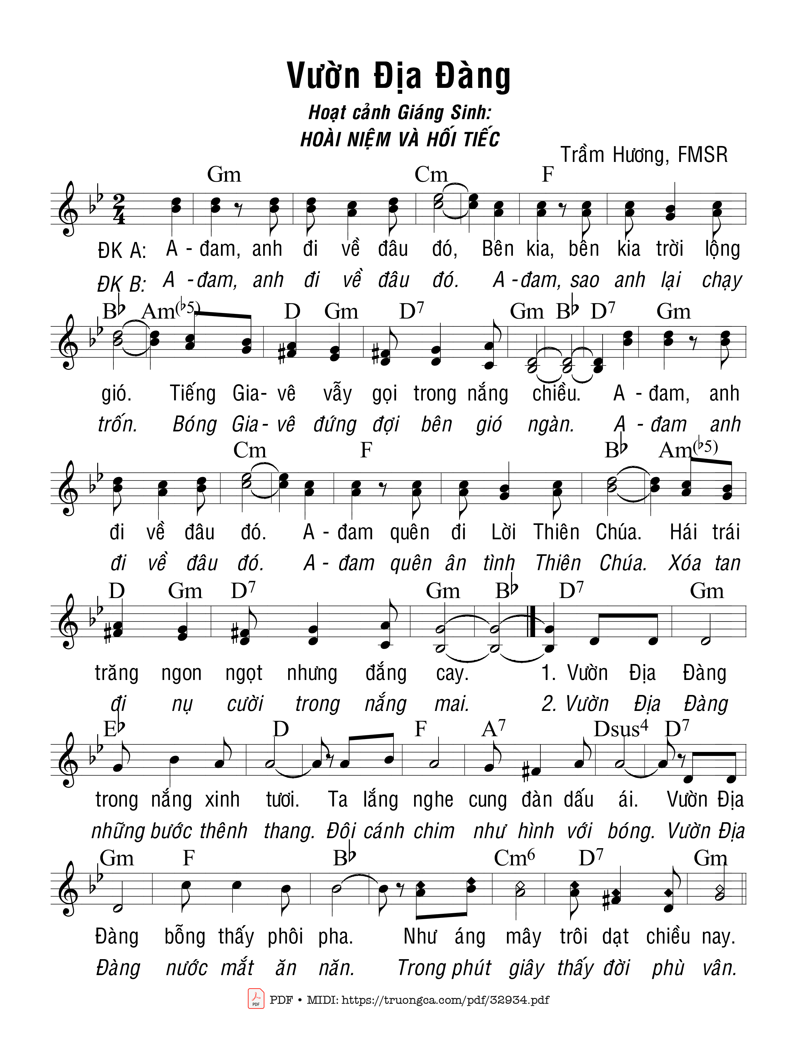 Sheet PDF of Vườn Địa Đàng