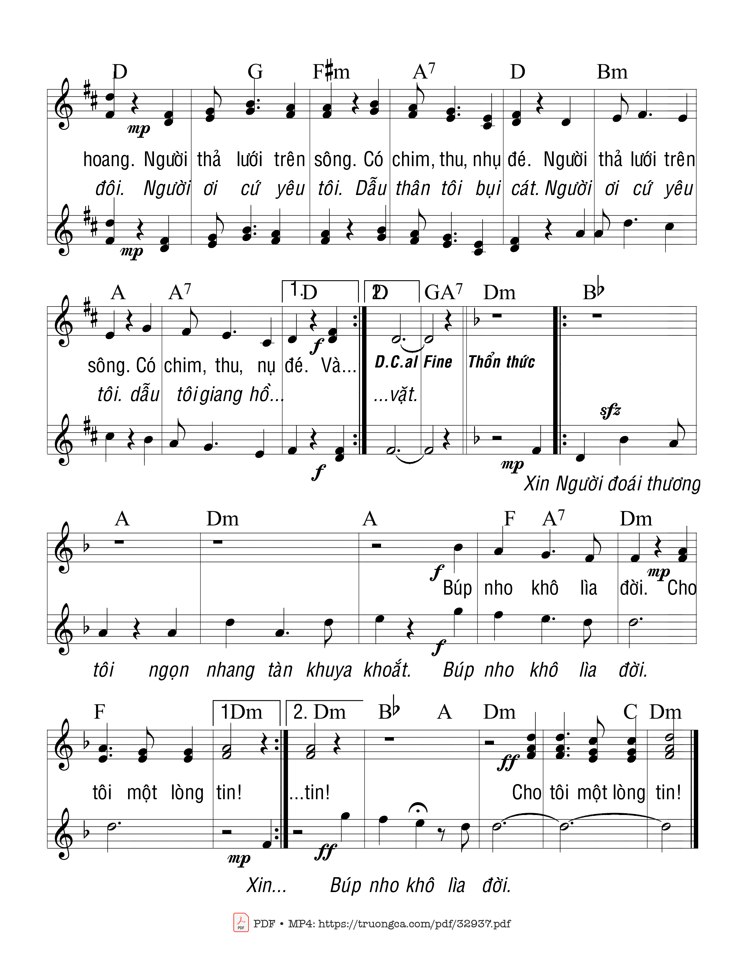 Page 3 of Sheet music PDF Xin Cho Tôi Lòng Tin - Trầm Hương