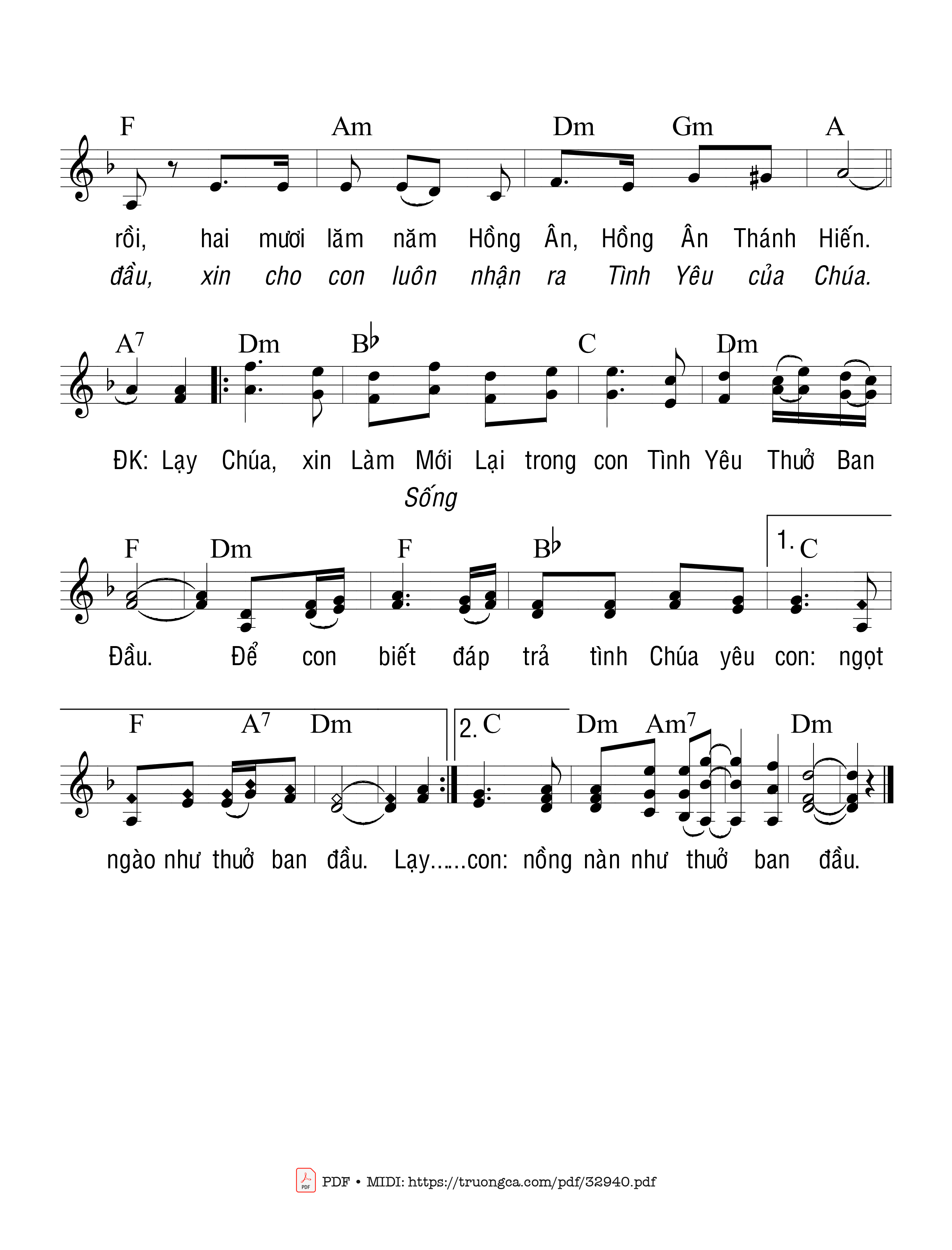 Page 2 of Sheet music PDF Xin Làm Mới Lại Trong Con - Trầm Hương