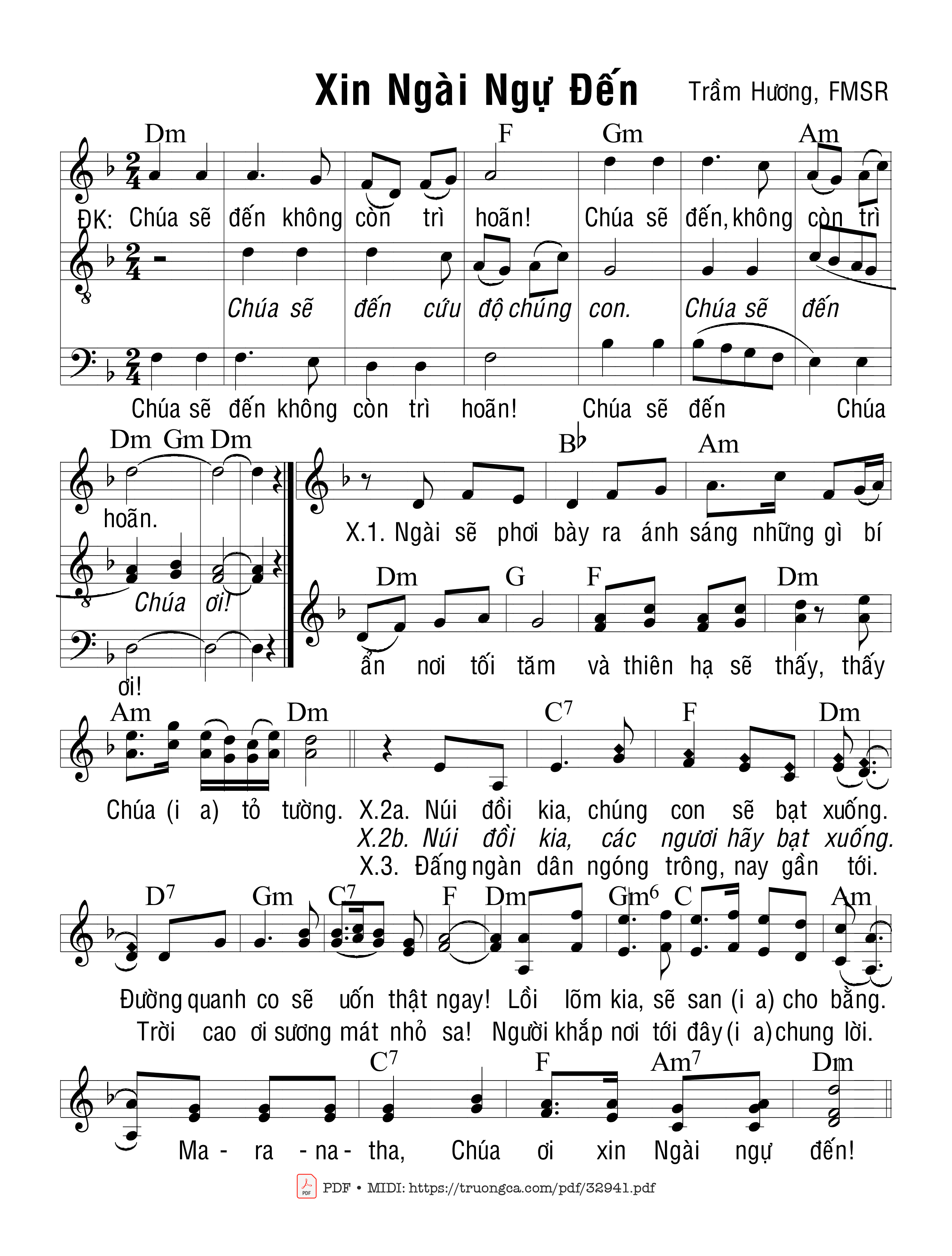 Sheet PDF of Xin Ngài Ngự Đến