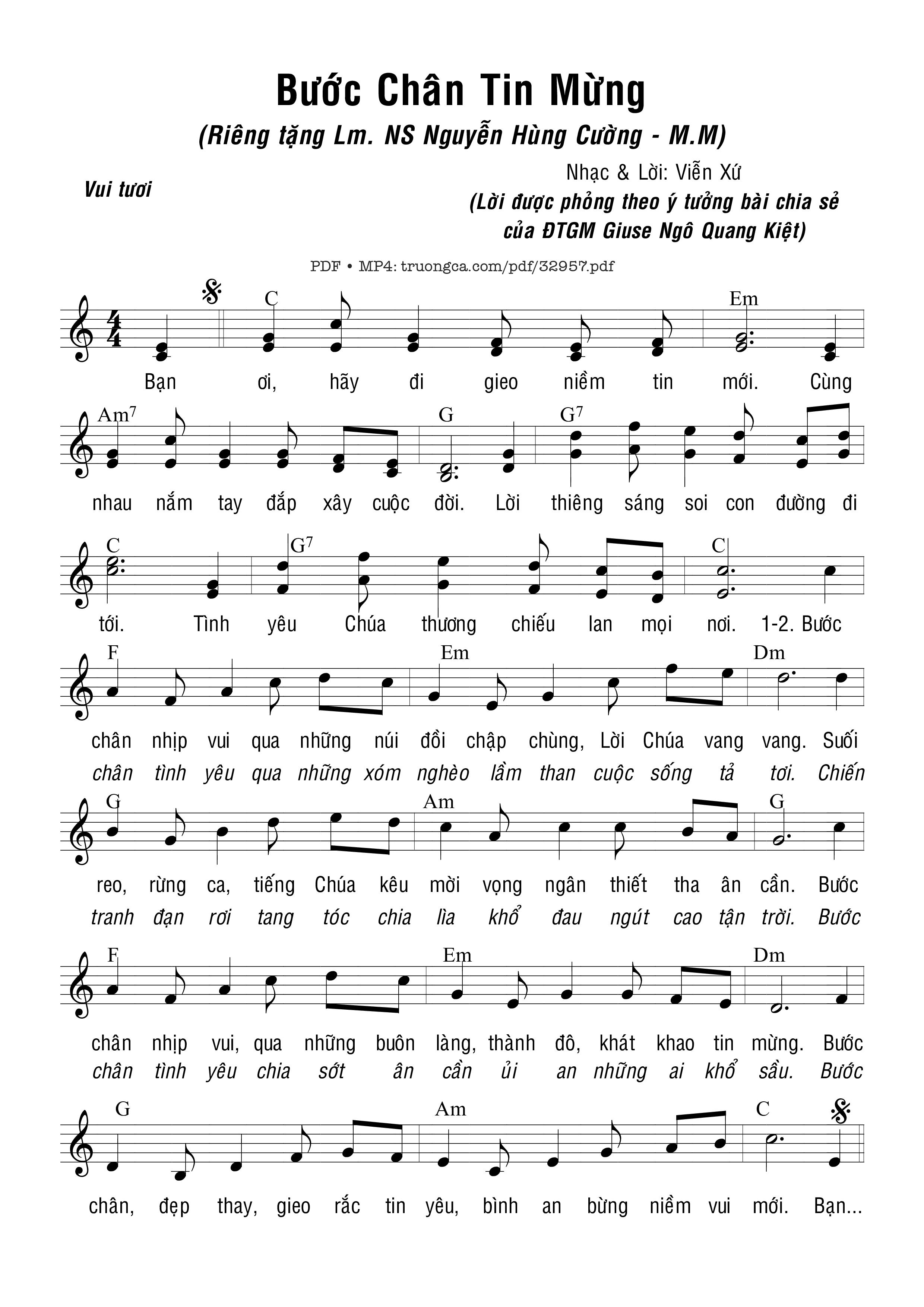 Sheet PDF of Bước Chân Tin Mừng